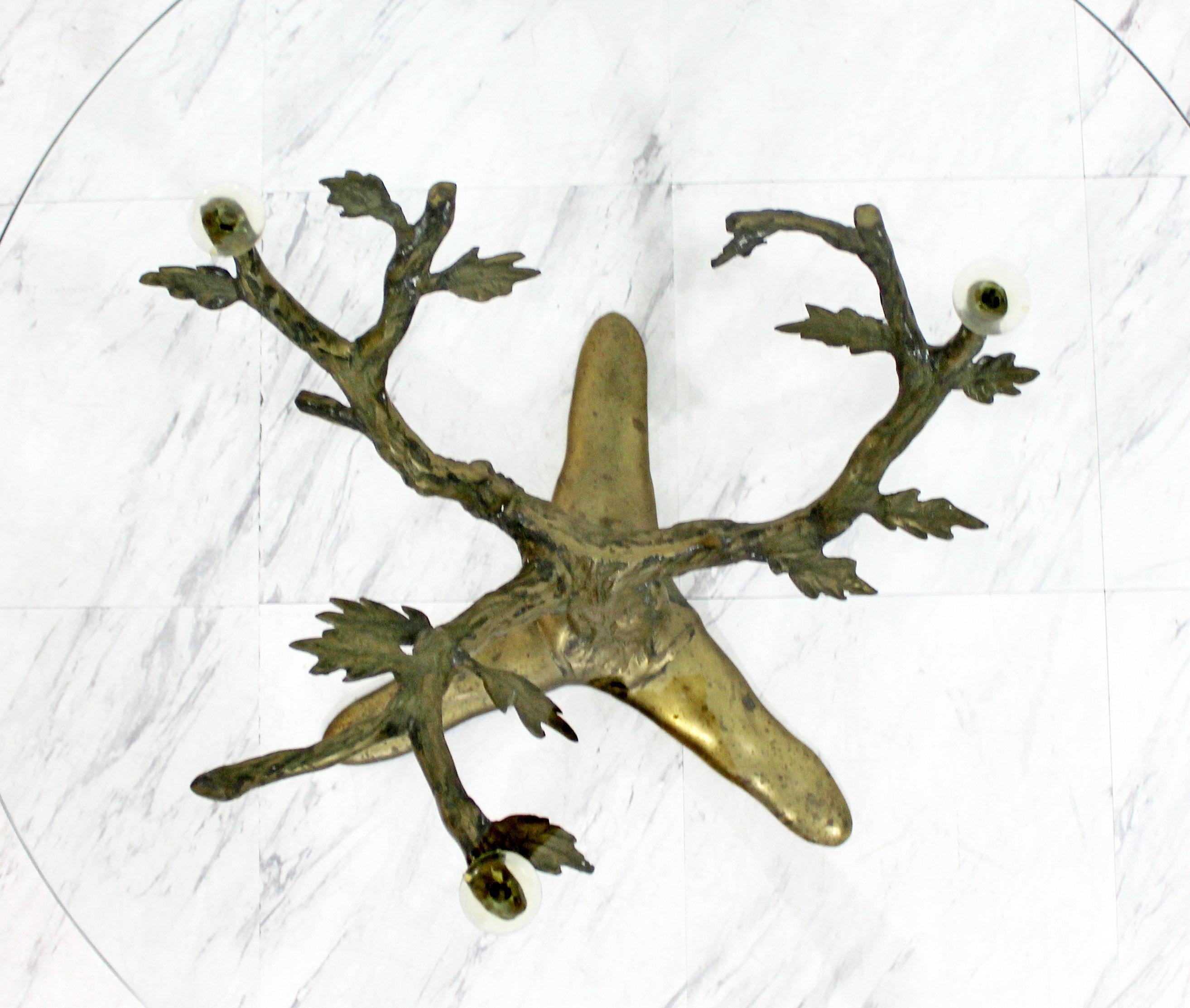 Mid-20th Century Modern Art Deco Cast Bronze Tree Limb Side End Table Brasseuer Attributed