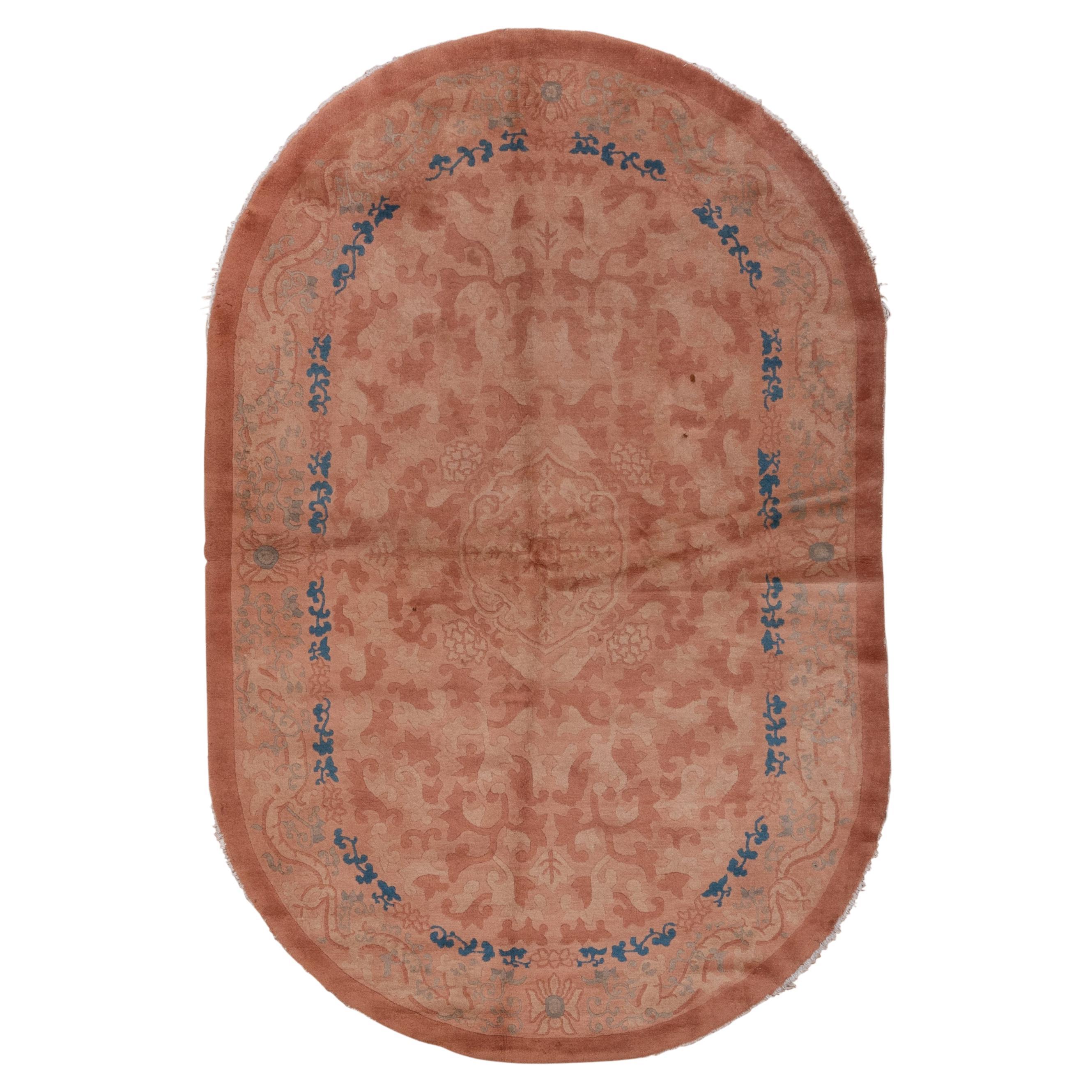 Modern Art Deco Chinese Oval Rug For Sale