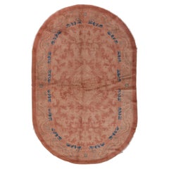 Antique Modern Art Deco Chinese Oval Rug