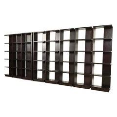 Modern Art Deco Dark Oak Modular Étagères or Bookcases, Set of Eight