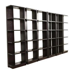 Modern Art Deco Dark Oak Modular Étagères or Bookcases, Set of Six