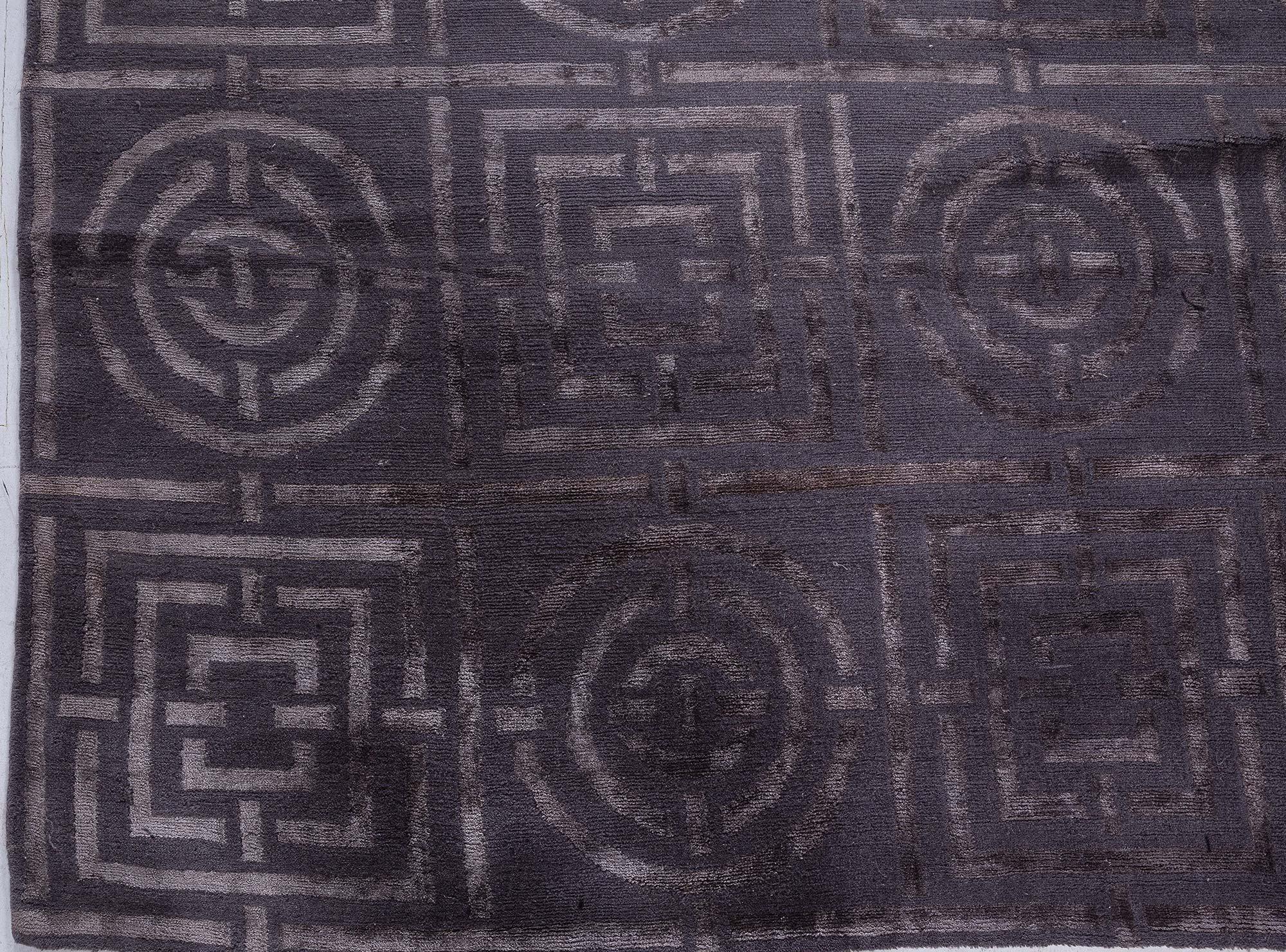 Modern Art Deco Style Wool & Silk Rug by Doris Leslie Blau.
Size: 12'9