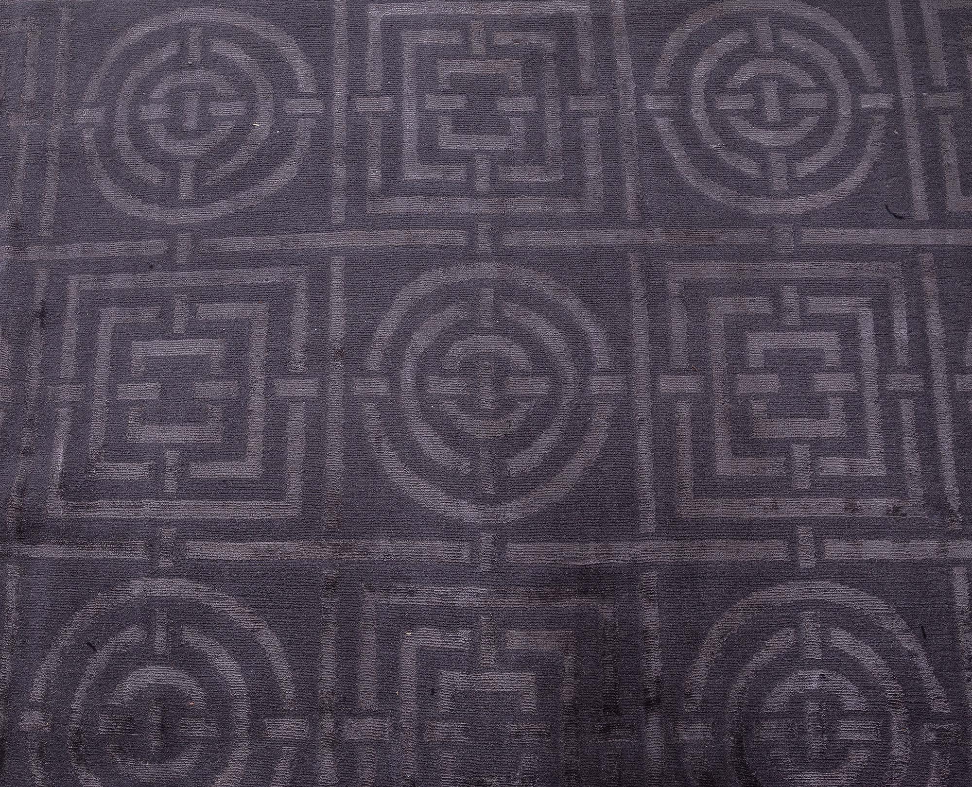 Tibetan Modern Art Deco Style Wool & Silk Rug by Doris Leslie Blau For Sale