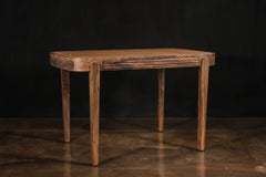 Modern Art Deco Desk in Solid Wood and Leather by Costantini, Alvear