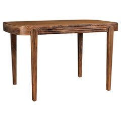 Modern Art Deco Desk in Solid Wood and Leather by Costantini, Alvear