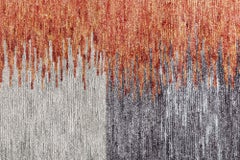 Modern Art Deco Geometric Taupe Silk Rug "Alfonsina Rustic" by Doris Leslie Blau