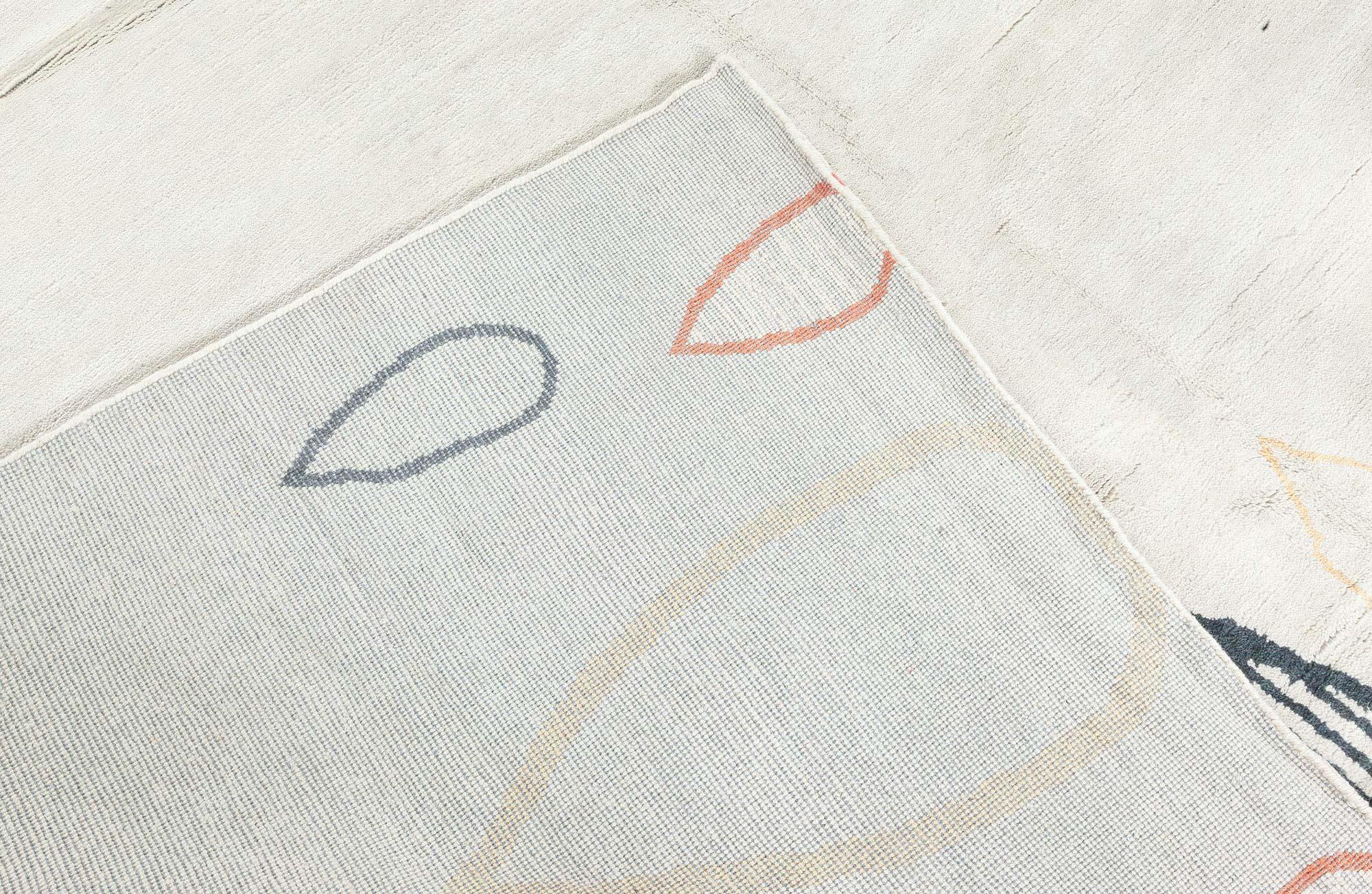 XXI secolo e contemporaneo Tappeto in lana annodato a mano di ispirazione Art Deco moderna di Doris Leslie Blau in vendita