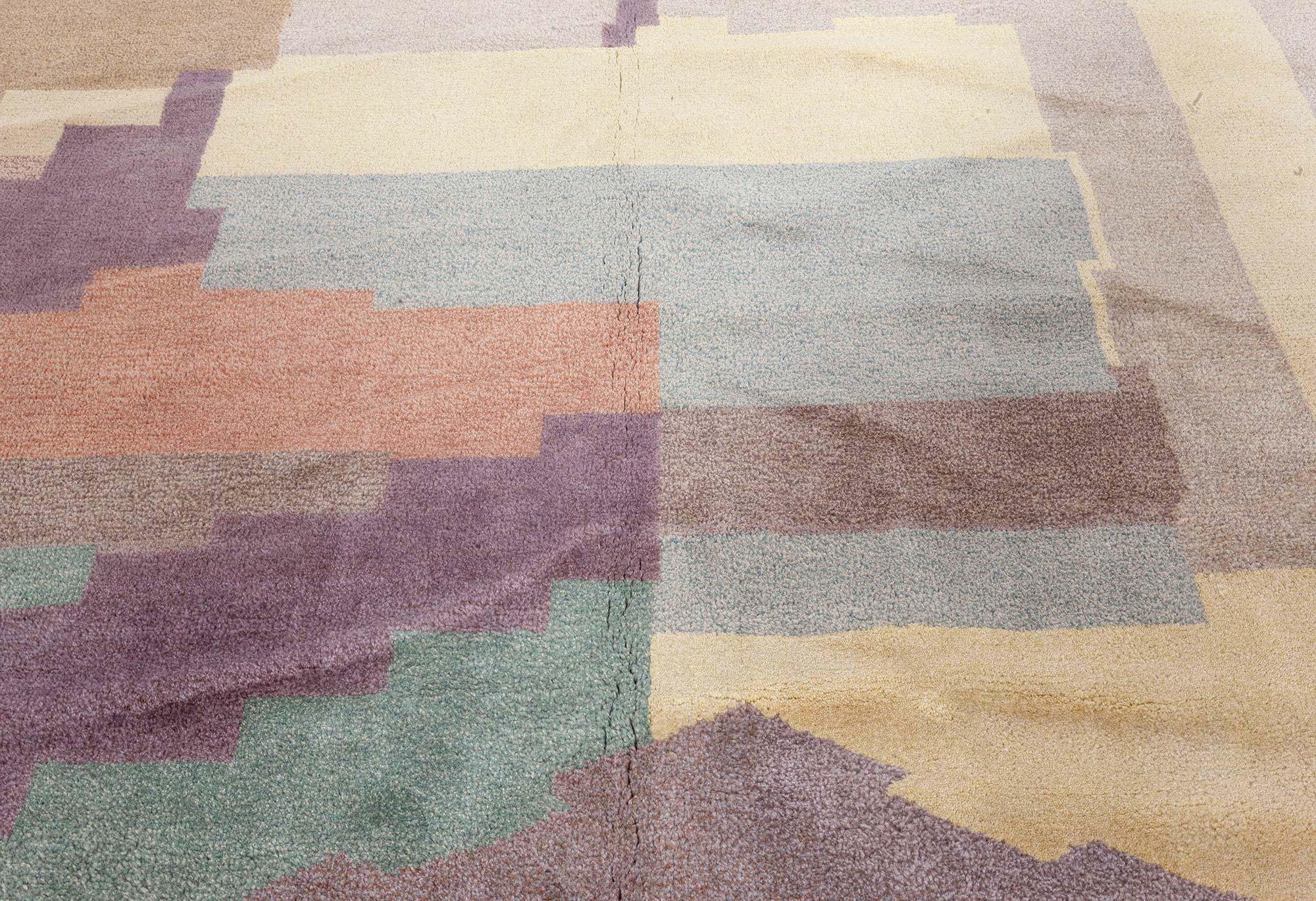 Hand-Knotted Modern Art Deco Inspired Rug by Doris Leslie Blau For Sale