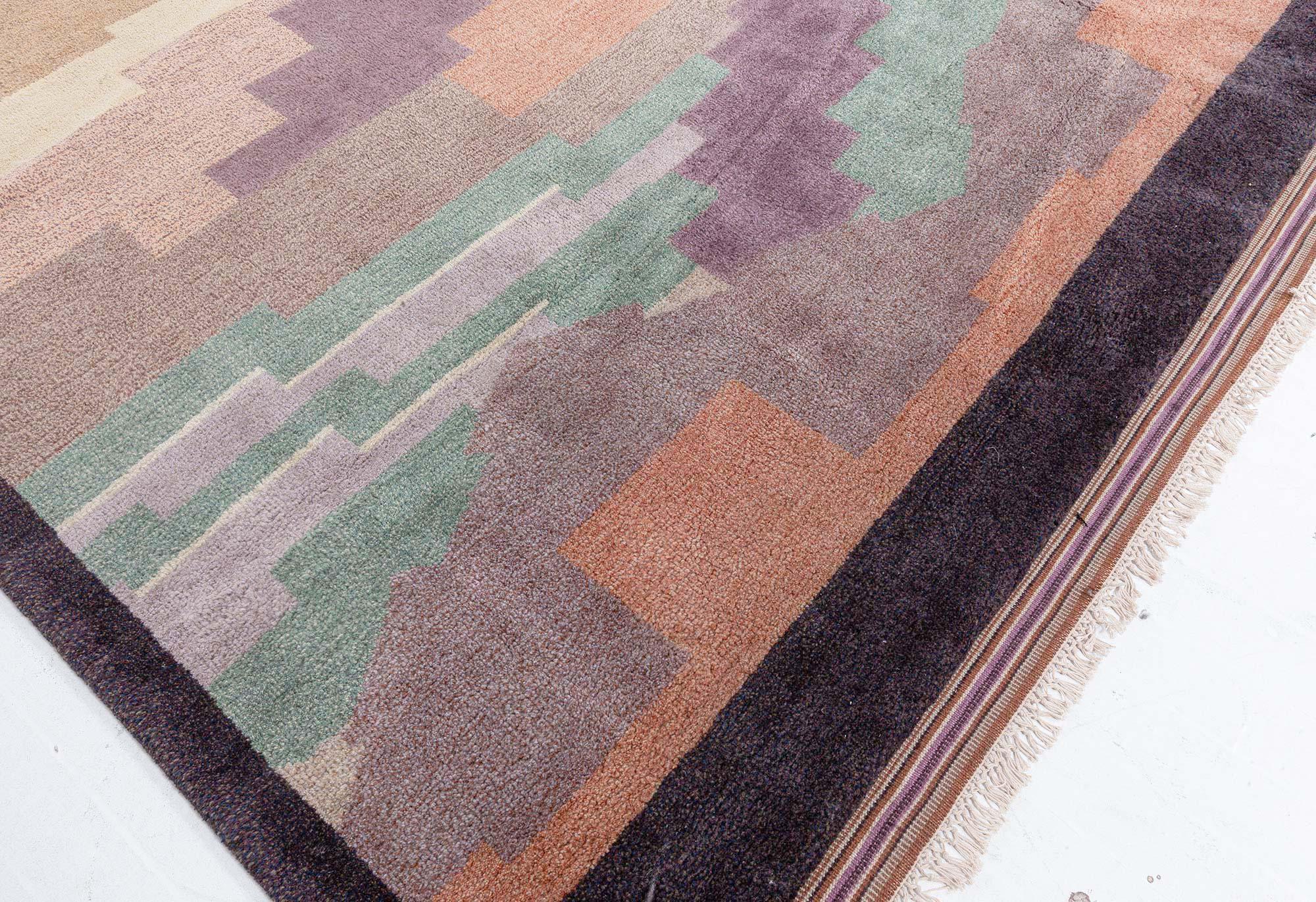 Wool Modern Art Deco Inspired Rug by Doris Leslie Blau For Sale