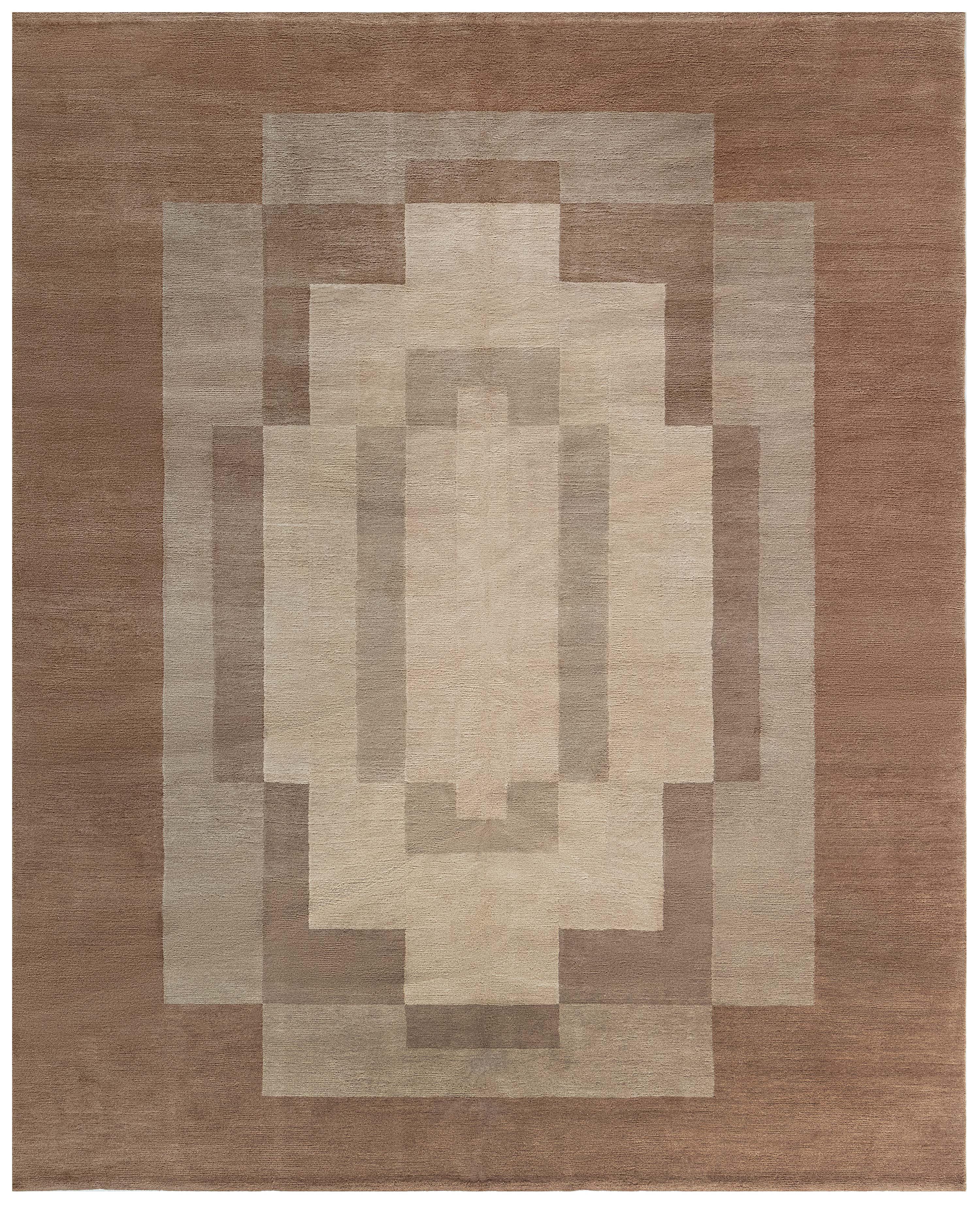 Alfombra moderna de lana tibetana inspirada en el Art Déco, de Doris Leslie Blau