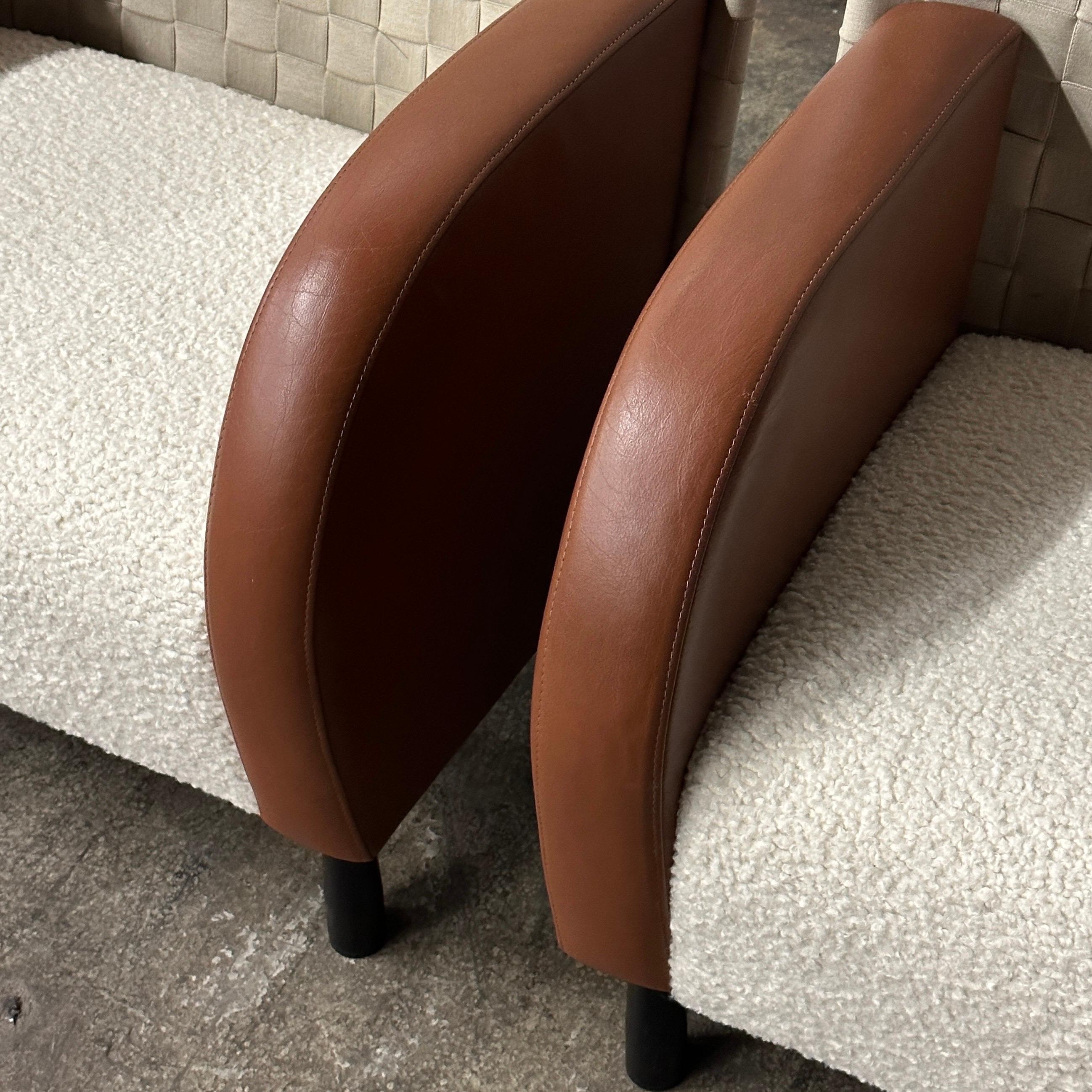 Leather Modern Art Deco Lounge Chairs For Sale