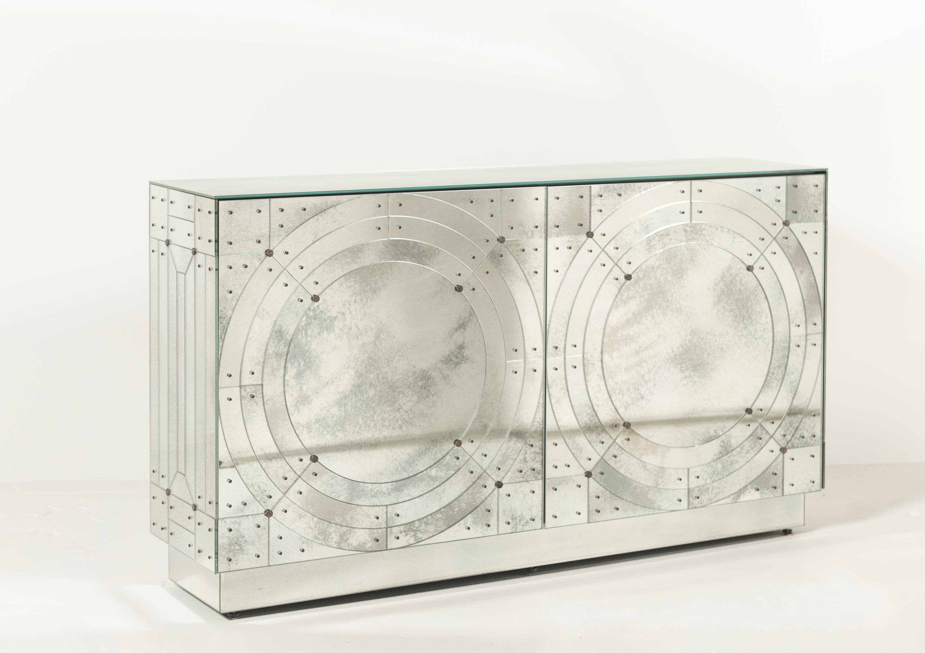 American Modern Art Deco Orbital Credenza by Lorin Marsh, NYC For Sale