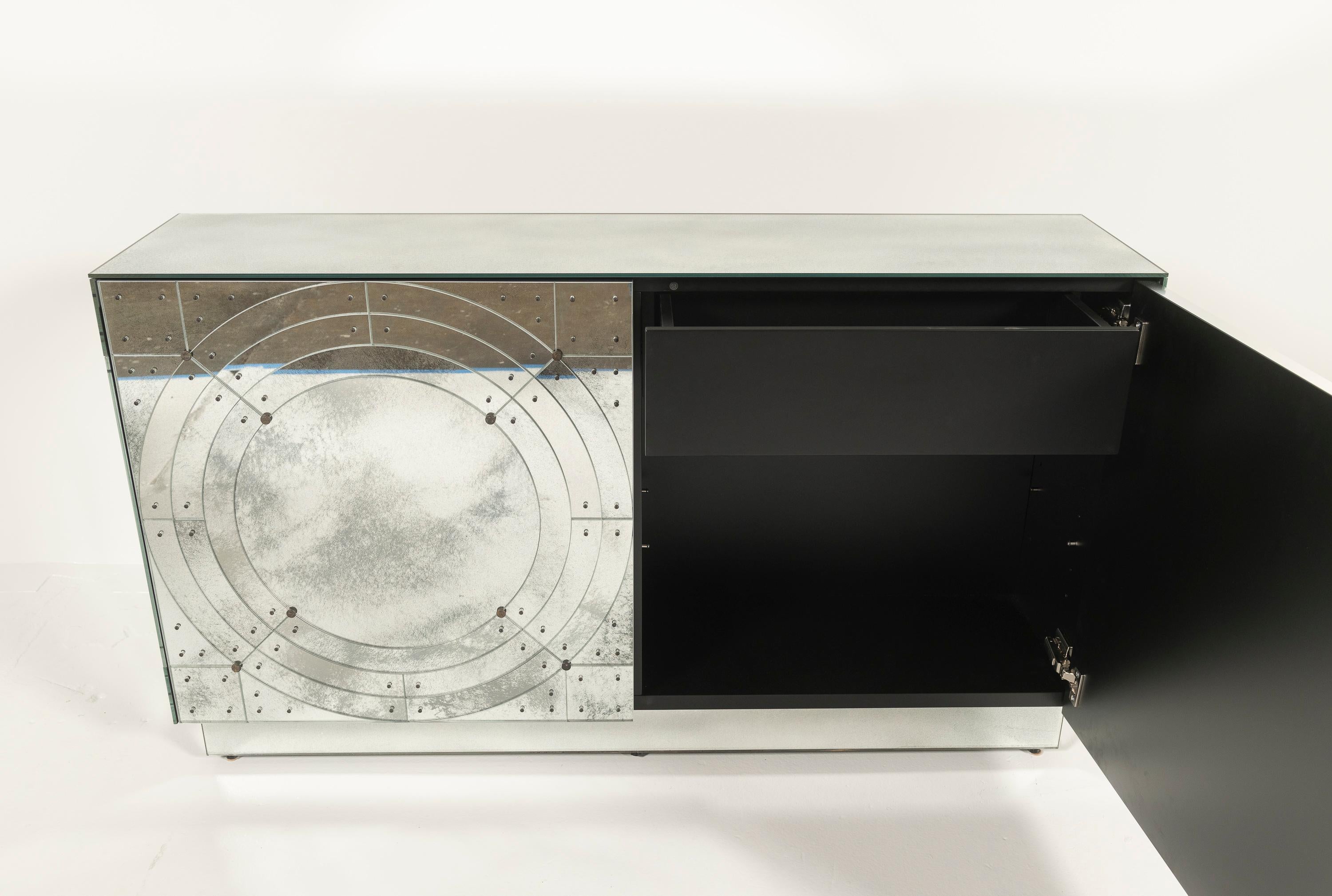 Contemporary Modern Art Deco Orbital Credenza by Lorin Marsh, NYC For Sale