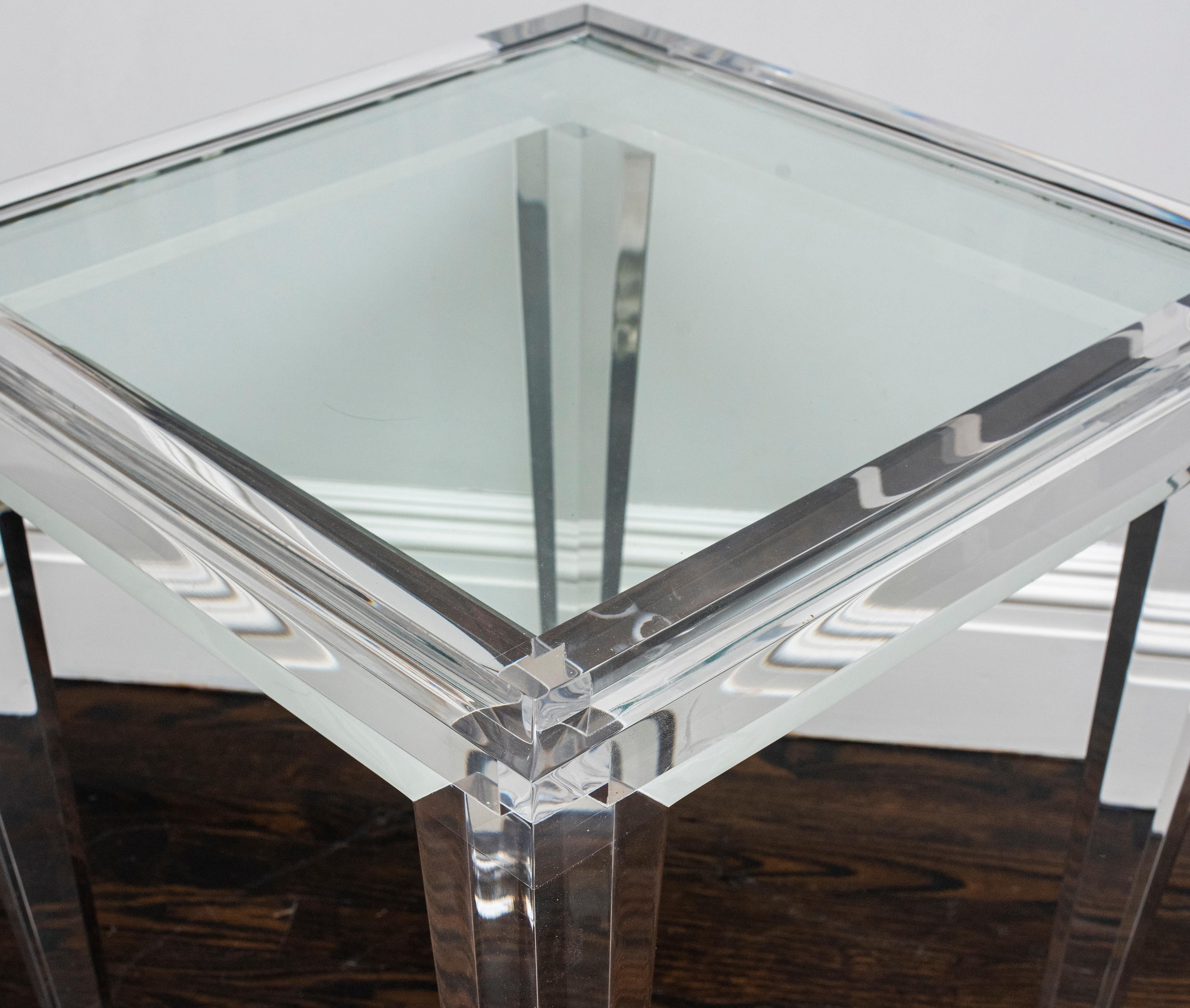 Glass Modern Art Deco Revival Acrylic Side Tables