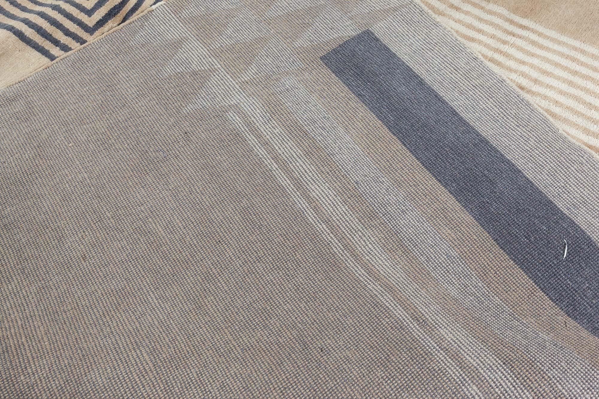 Hand-Knotted Modern Art Deco Rug by Doris Leslie Blau For Sale
