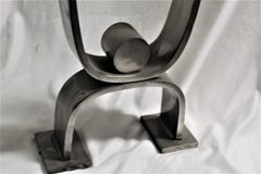 Modern/Art Deco Silver Andirons