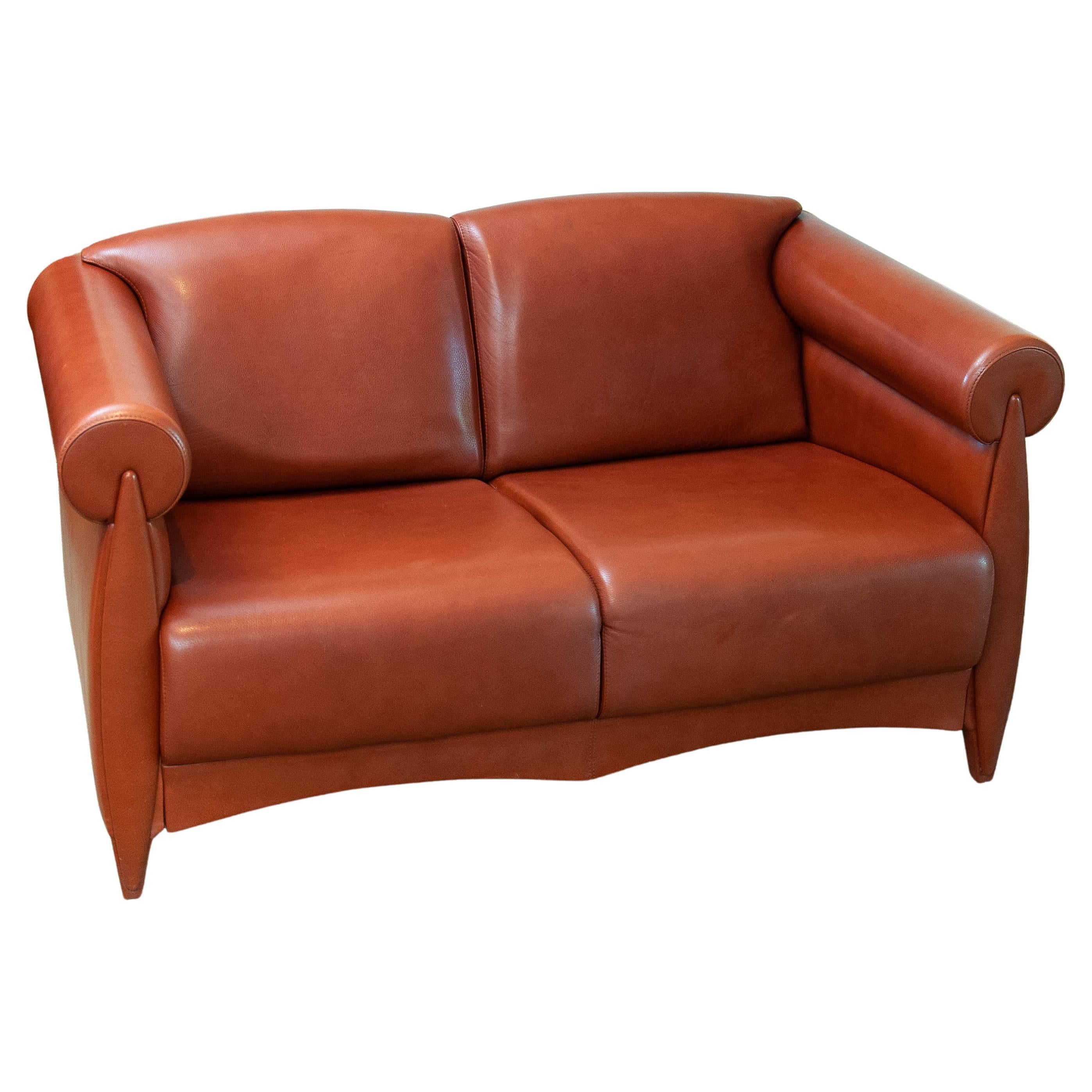 Modern Art Deco Sofa By Klaus Wettergren For Q Production Cognac