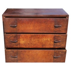 Modern Art Deco Steel Chest Faux Wood Bel Geddes Style Rust Patina