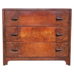 Modern Art Deco Steel Chest Faux Wood Bel Geddes Style Rust Patina