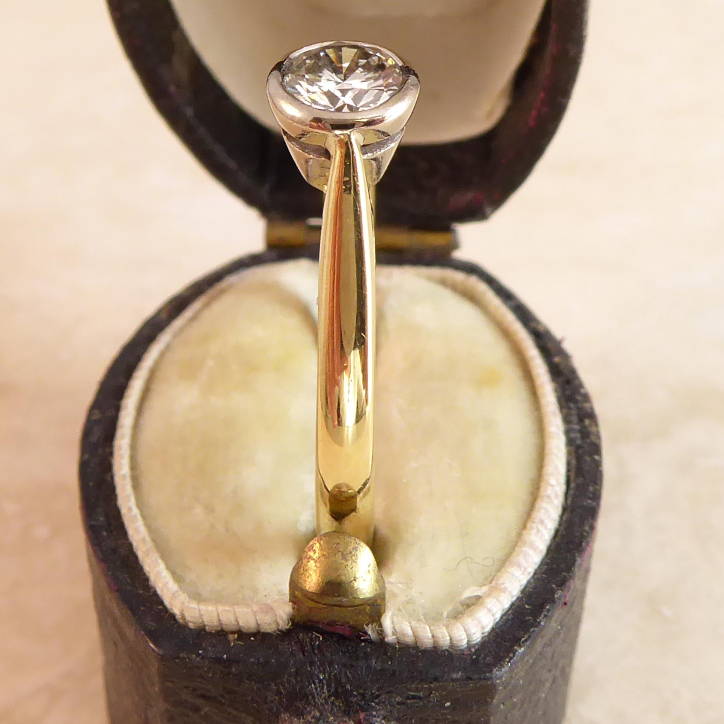 Modern Art Deco Style 0.50 Carat Diamond Solitaire Engagement Ring 1