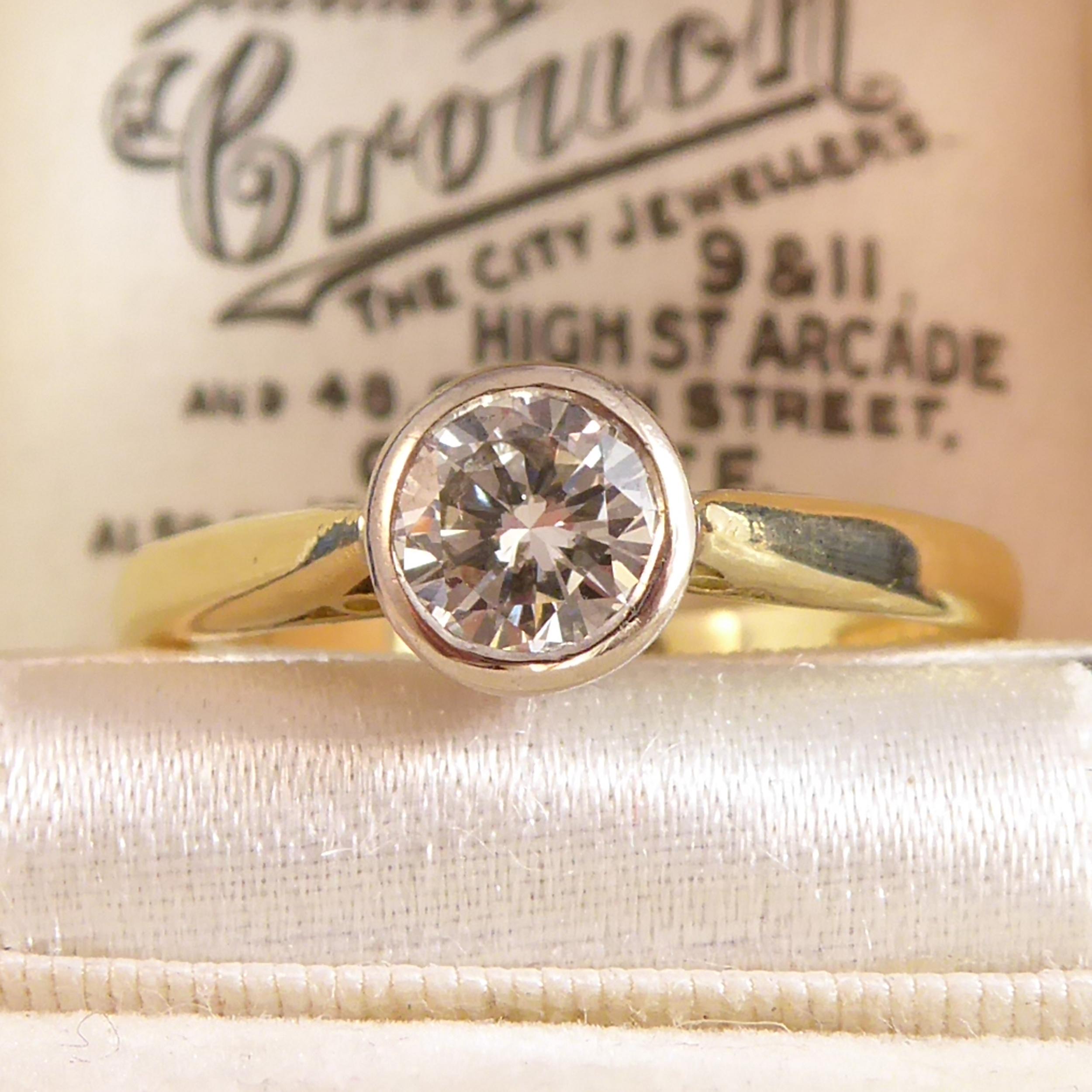 Modern Art Deco Style 0.50 Carat Diamond Solitaire Engagement Ring 2
