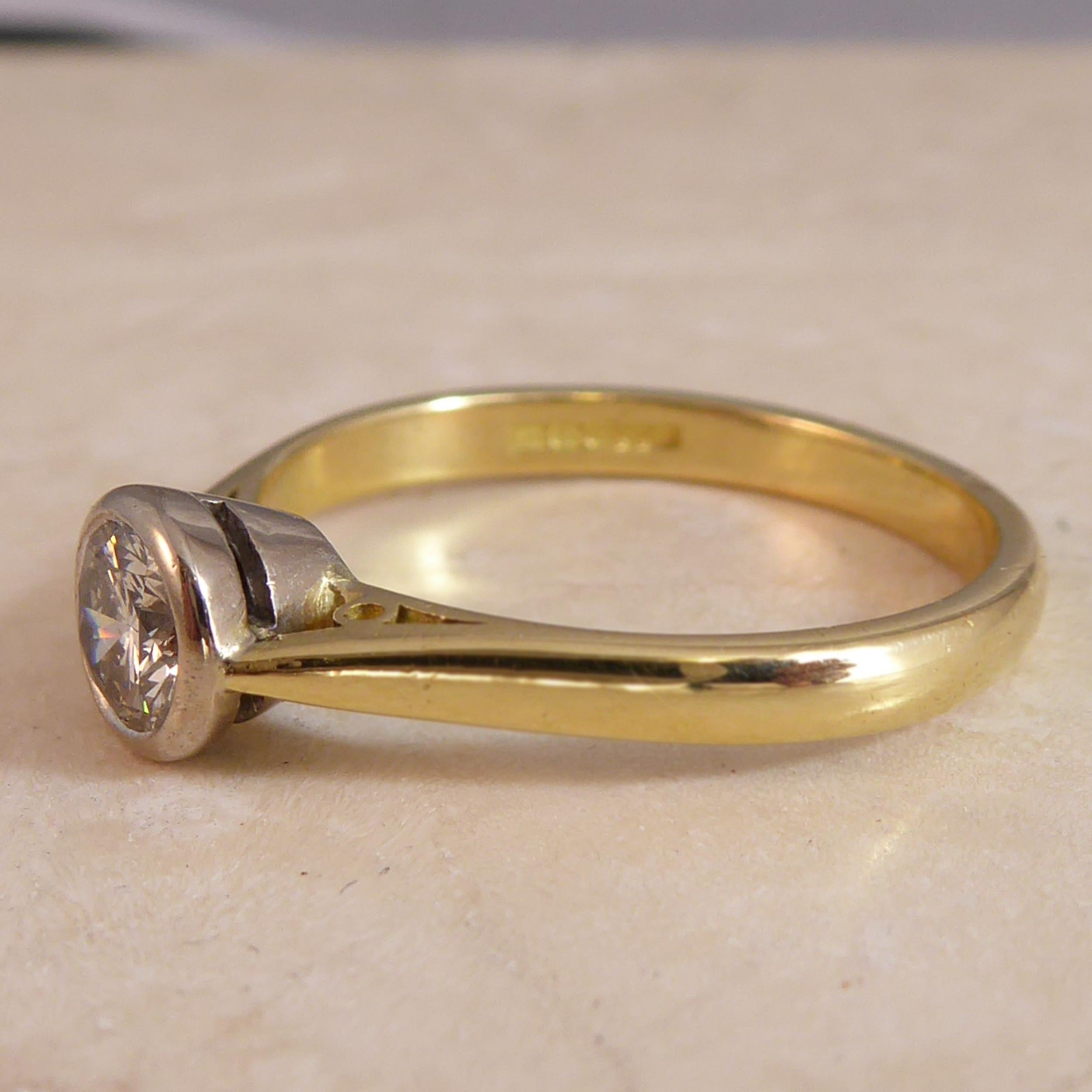 Modern Art Deco Style 0.50 Carat Diamond Solitaire Engagement Ring 2