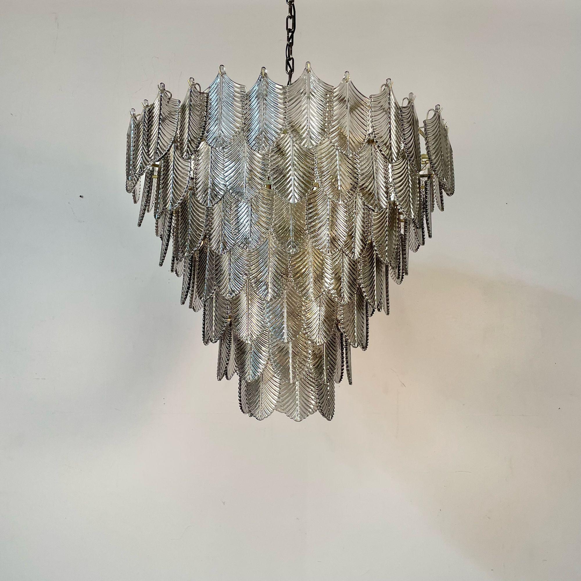 Modern Art Deco Style Chandelier / Pendant, Brass and Smoked Glass by Eicholtz For Sale 3