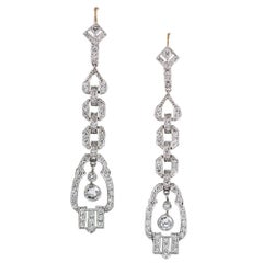 Modern Art Deco Style Diamond Drop Earrings