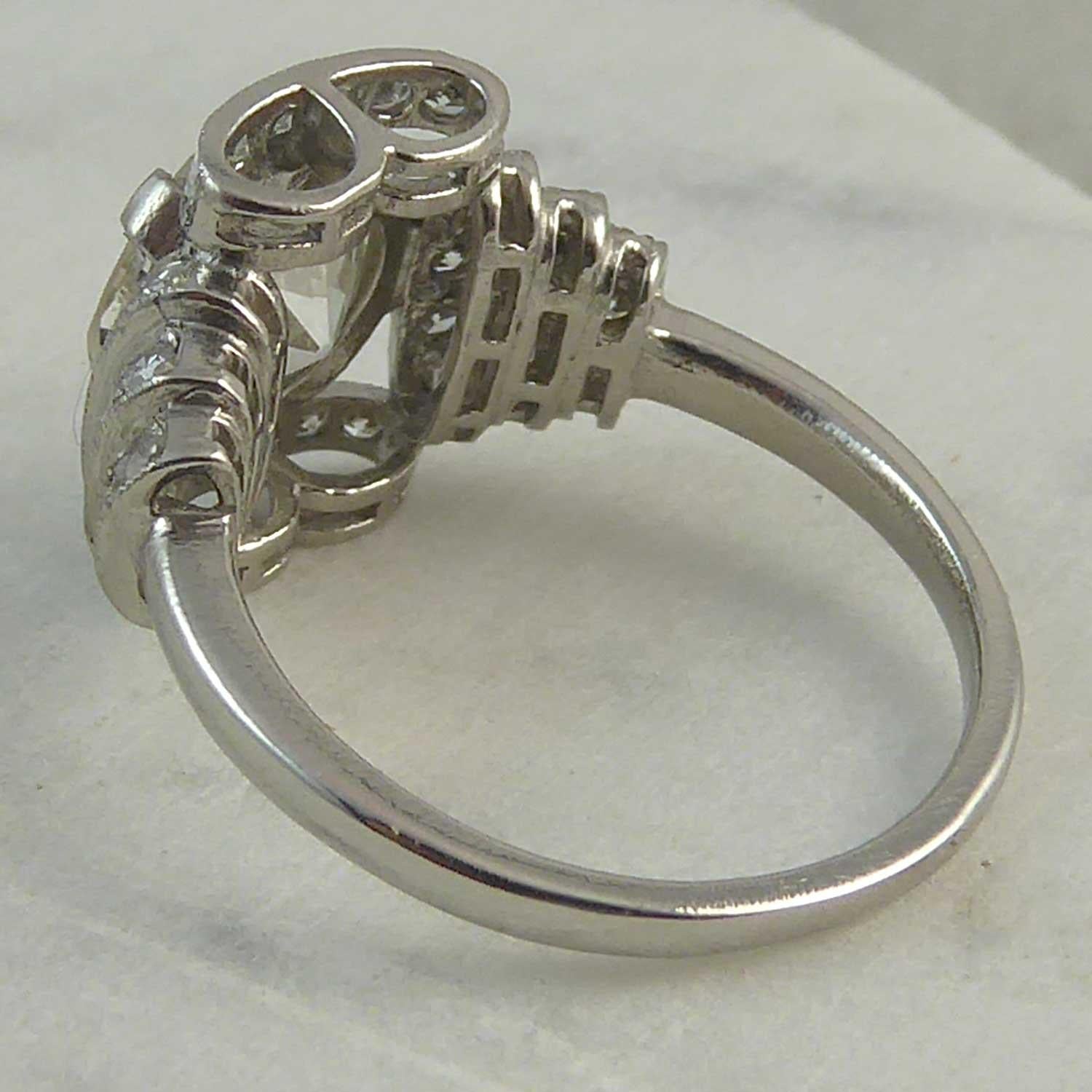 Modern Art Deco Style Diamond Ring 1.97 Carat Old European Cut Diamond, Platinum 1