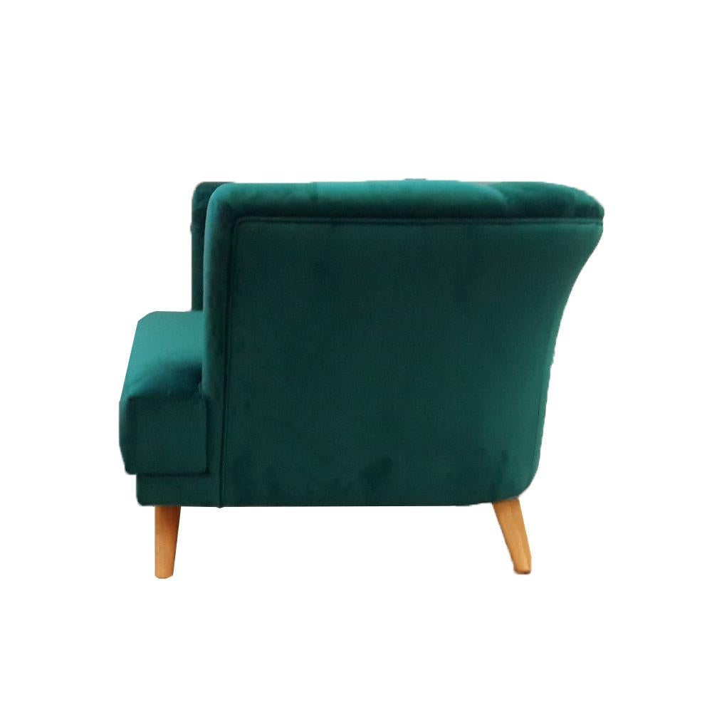 Modern Art Deco Style Emerald Velvet Sofa Martinique Handcrafted & Customizable In New Condition For Sale In Madrid, ES