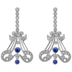 Modern Art Deco Style Emilio Jewelry 3.30 Carat Sapphire  Earrings