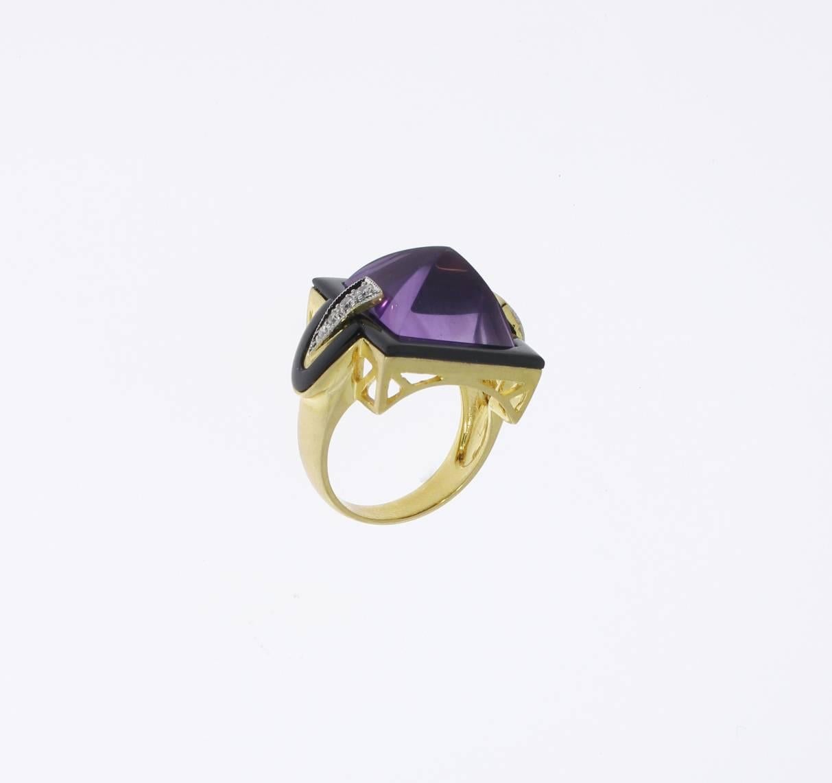amethyst and onyx ring