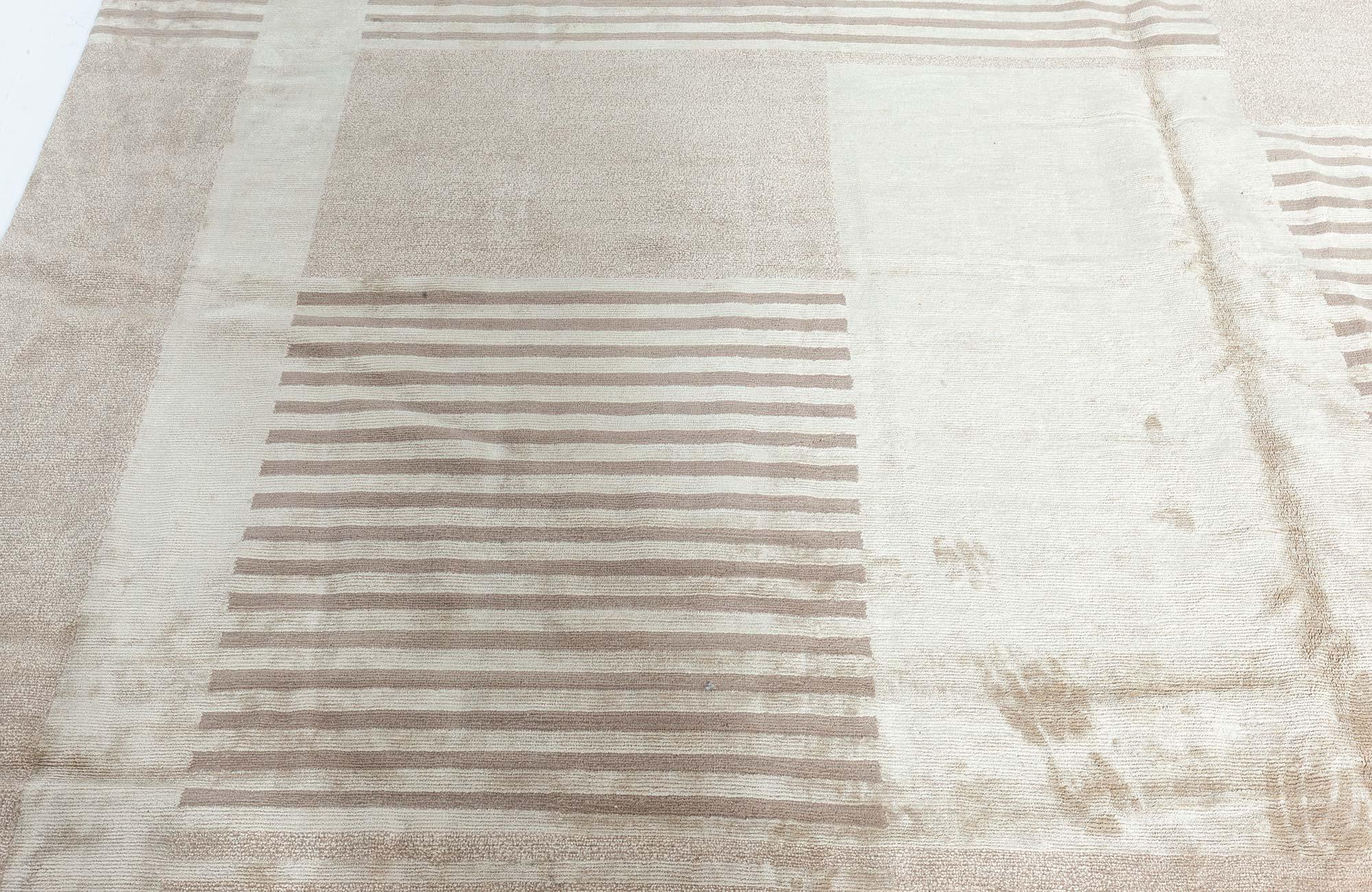 XXI secolo e contemporaneo Tappeto tibetano in stile Art Deco moderno annodato a mano in seta e lana da Doris Leslie Blau in vendita