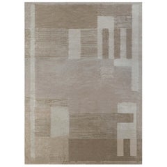 Modern Art Deco Style Tibetan Rug Hand-Knotted Silk & Wool by Doris Leslie Blau