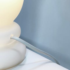 1990s Art Deco Style White Glass Uplighter - Torchiere Style