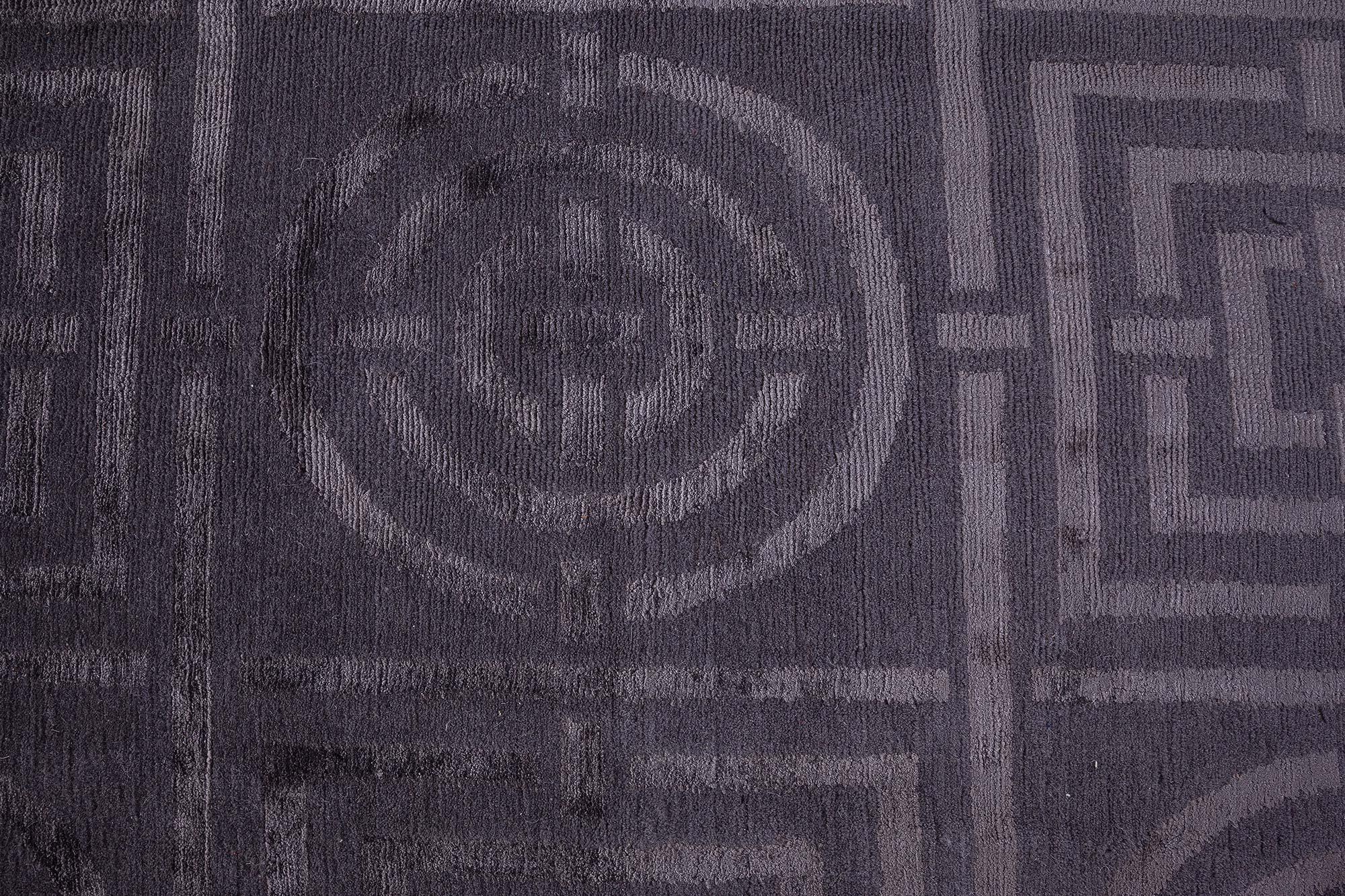 Annodato a mano Tappeto in lana e seta in stile Art Deco moderno di Doris Leslie Blau in vendita