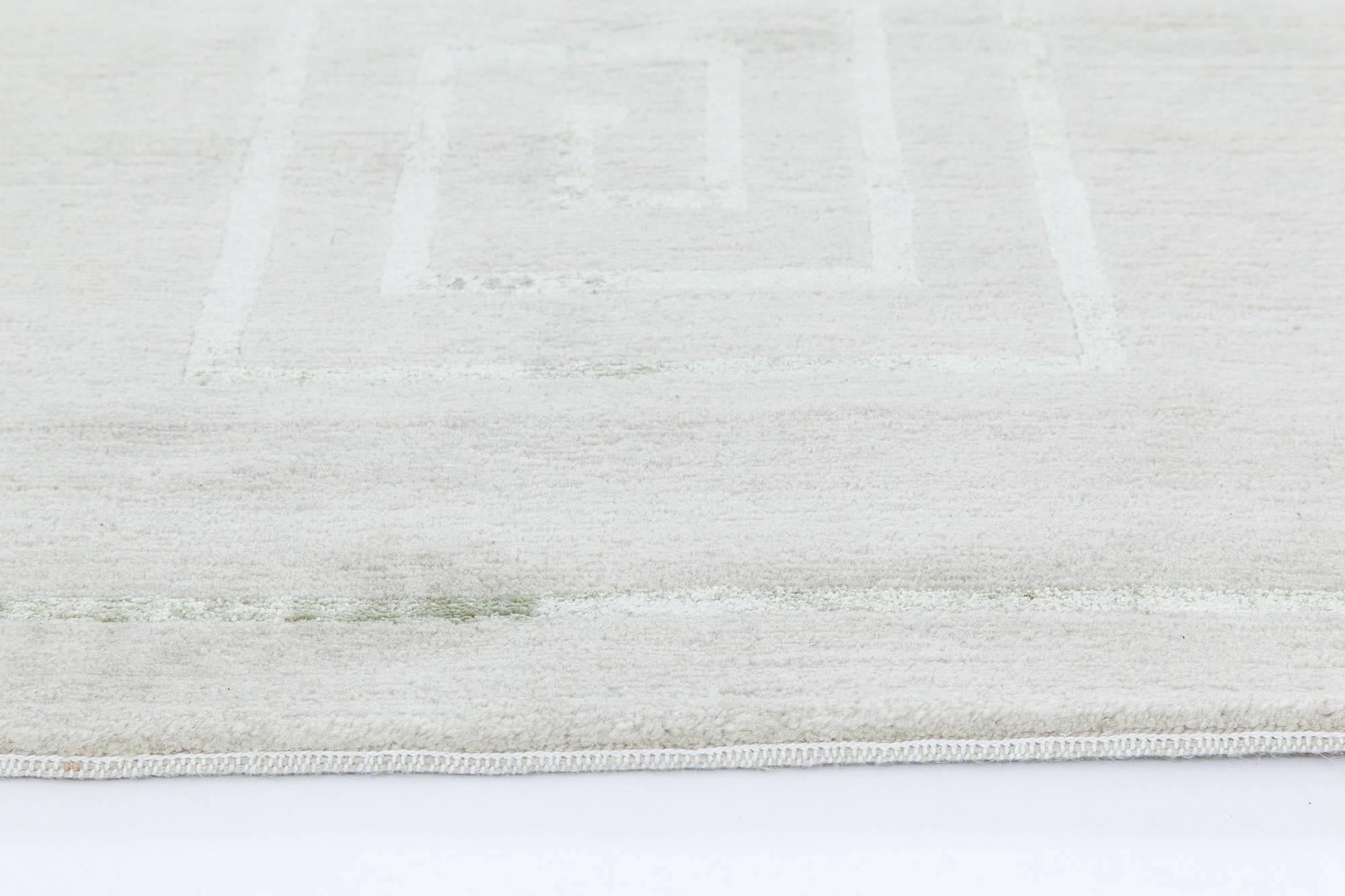 Tibetano Tappeto tibetano Art Deco moderno con design a chiave greca di Doris Leslie Blau in vendita