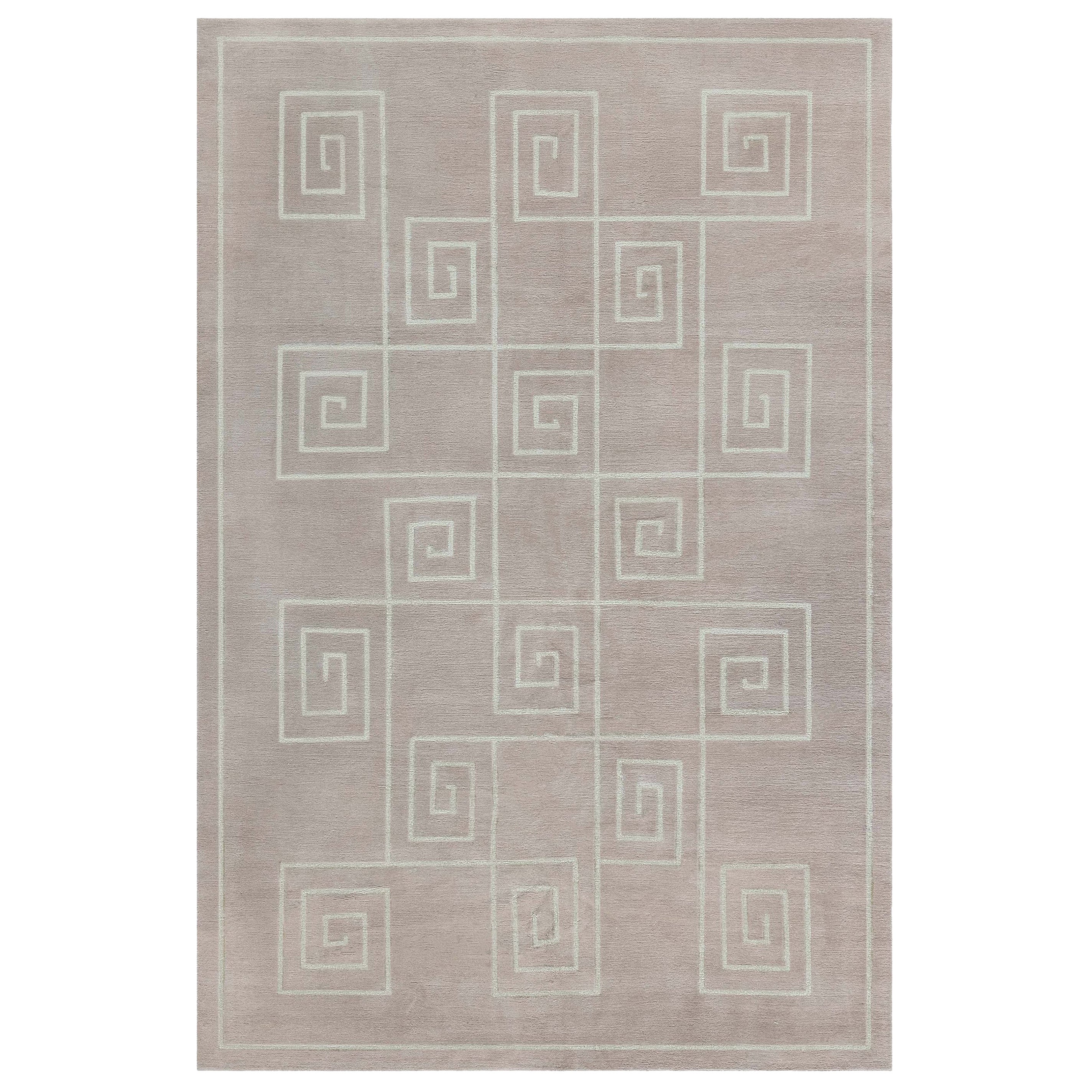 Modern Art Deco Tibetan Rug with Greek Key Design by Doris Leslie Blau For Sale