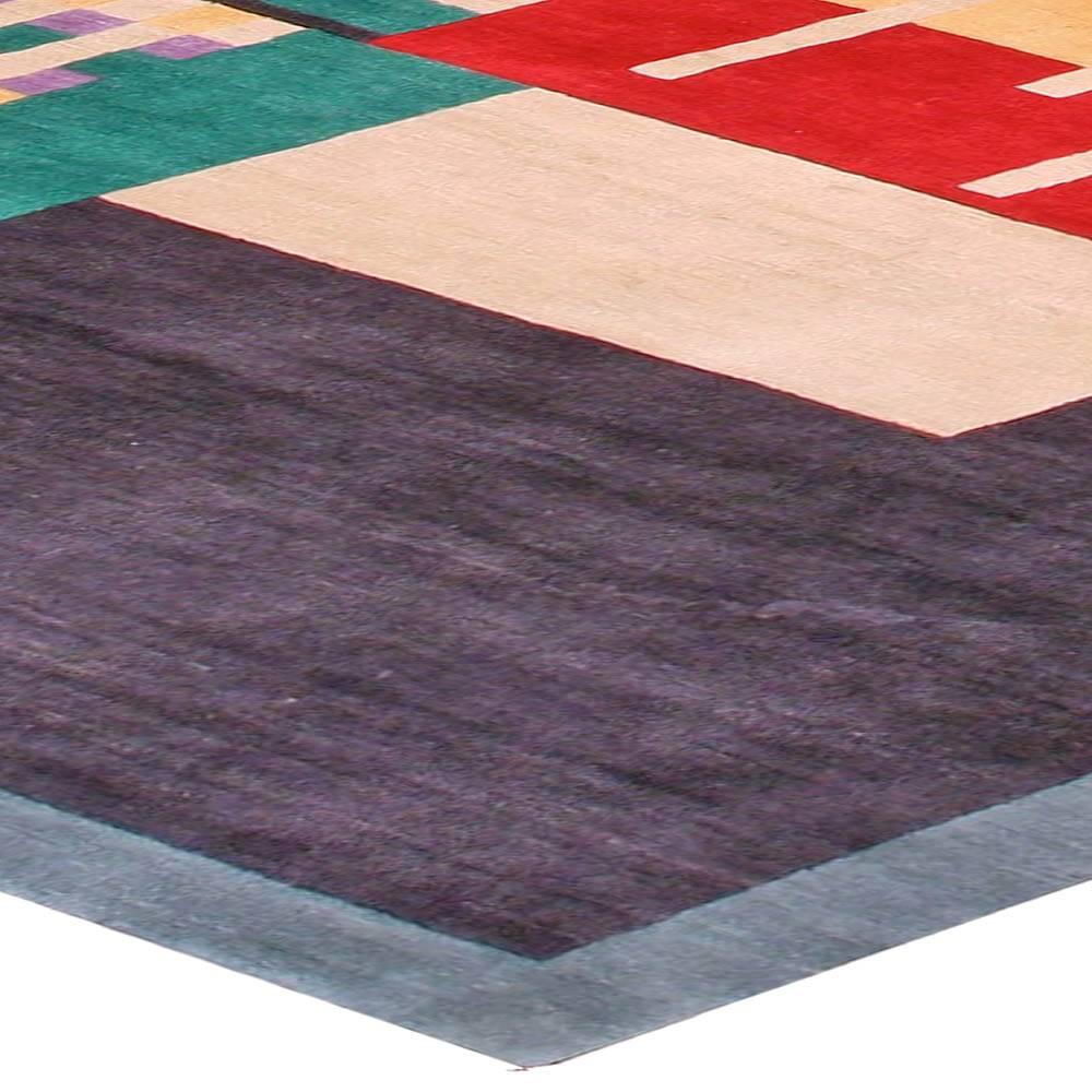 Moderner Art-Deco-Teppich aus tibetischer Wolle - Eine kühne Geometrie von Doris Leslie Blau (21. Jahrhundert und zeitgenössisch) im Angebot