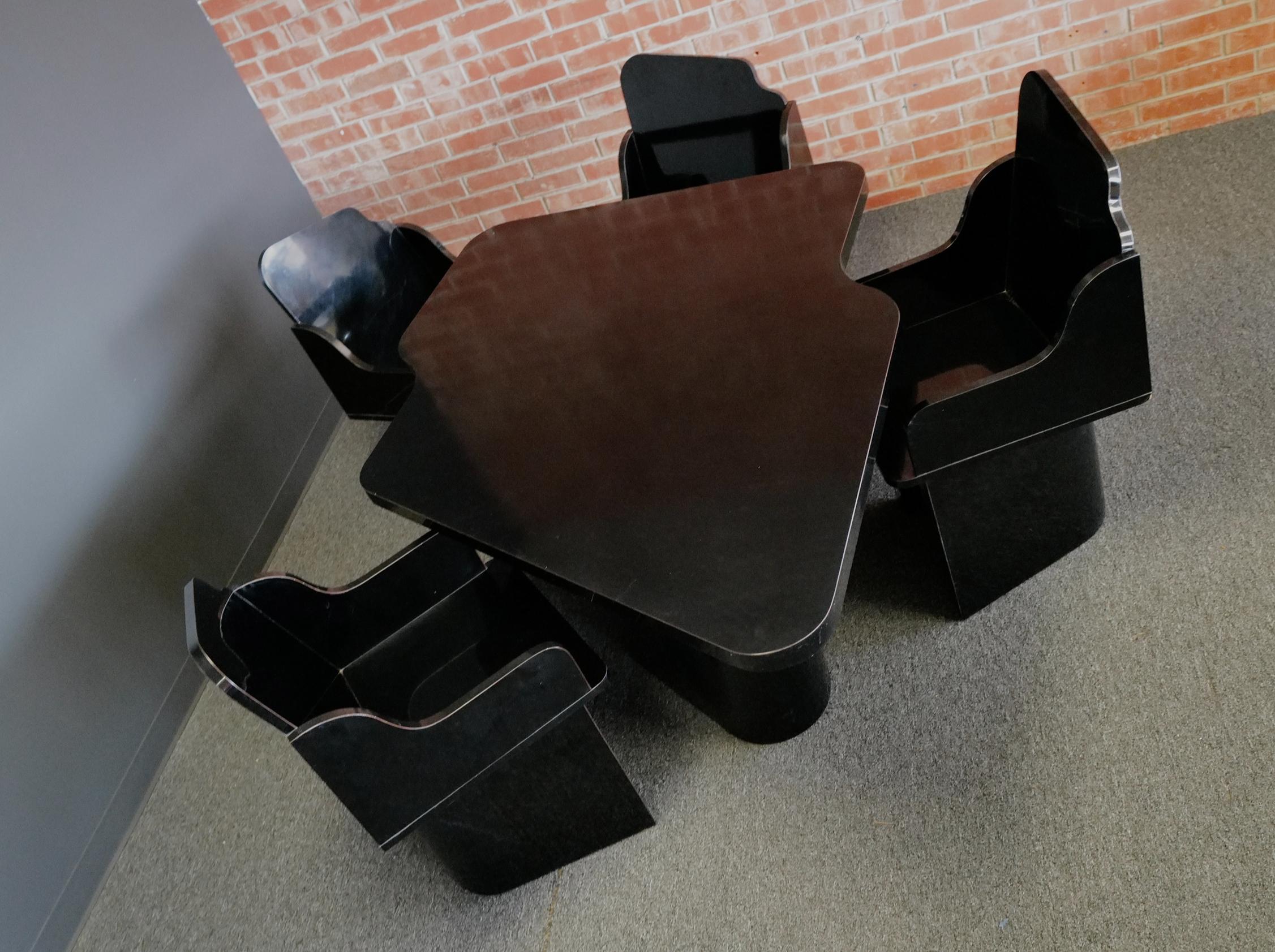 Modern Art Dining Table and Chairs For Sale 5