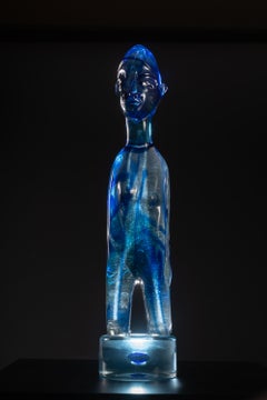 Modern Art Figure Sculpture by Ermanno Nason for Cenedese. Homage to Kokoschka