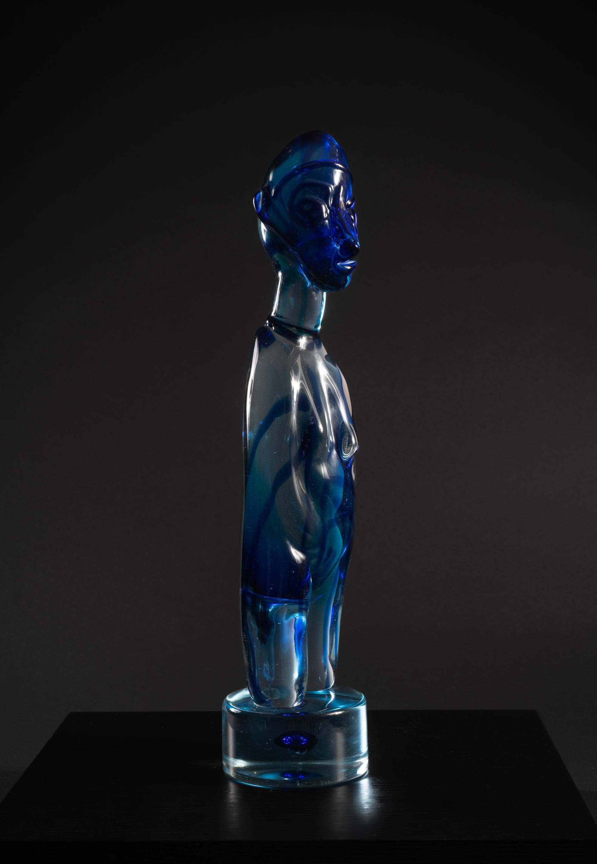 Modern Art Figure Sculpture by Ermanno Nason for Cenedese. Homage to Kokoschka In Good Condition For Sale In Chicago, US