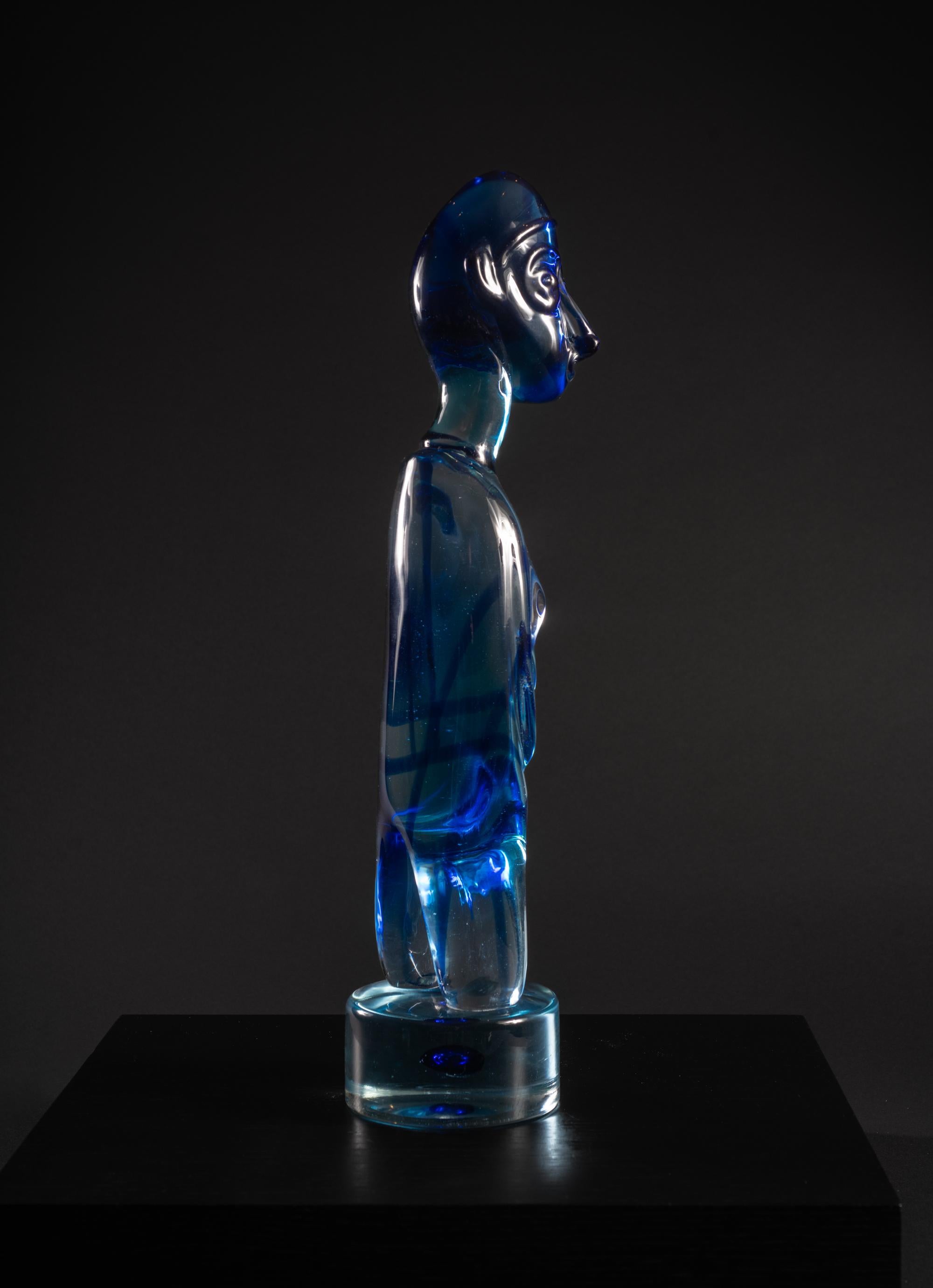 Mid-20th Century Modern Art Figure Sculpture by Ermanno Nason for Cenedese. Homage to Kokoschka For Sale