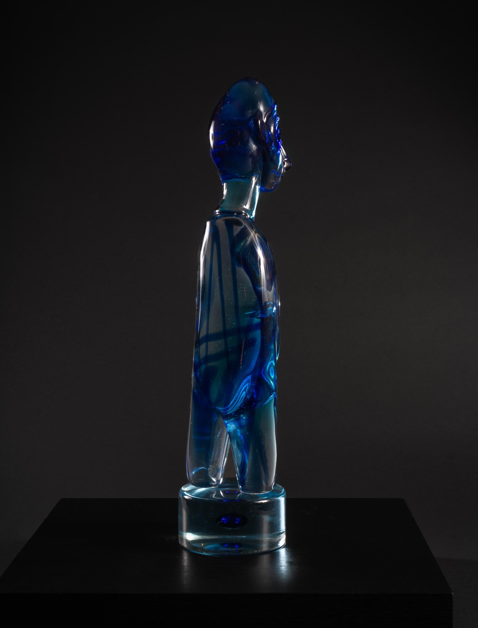 Murano Glass Modern Art Figure Sculpture by Ermanno Nason for Cenedese. Homage to Kokoschka For Sale