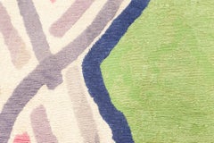 Tapis oversize « Hexaura » aux motifs géométriques, de couleur beige clair, de Doris Leslie Blau