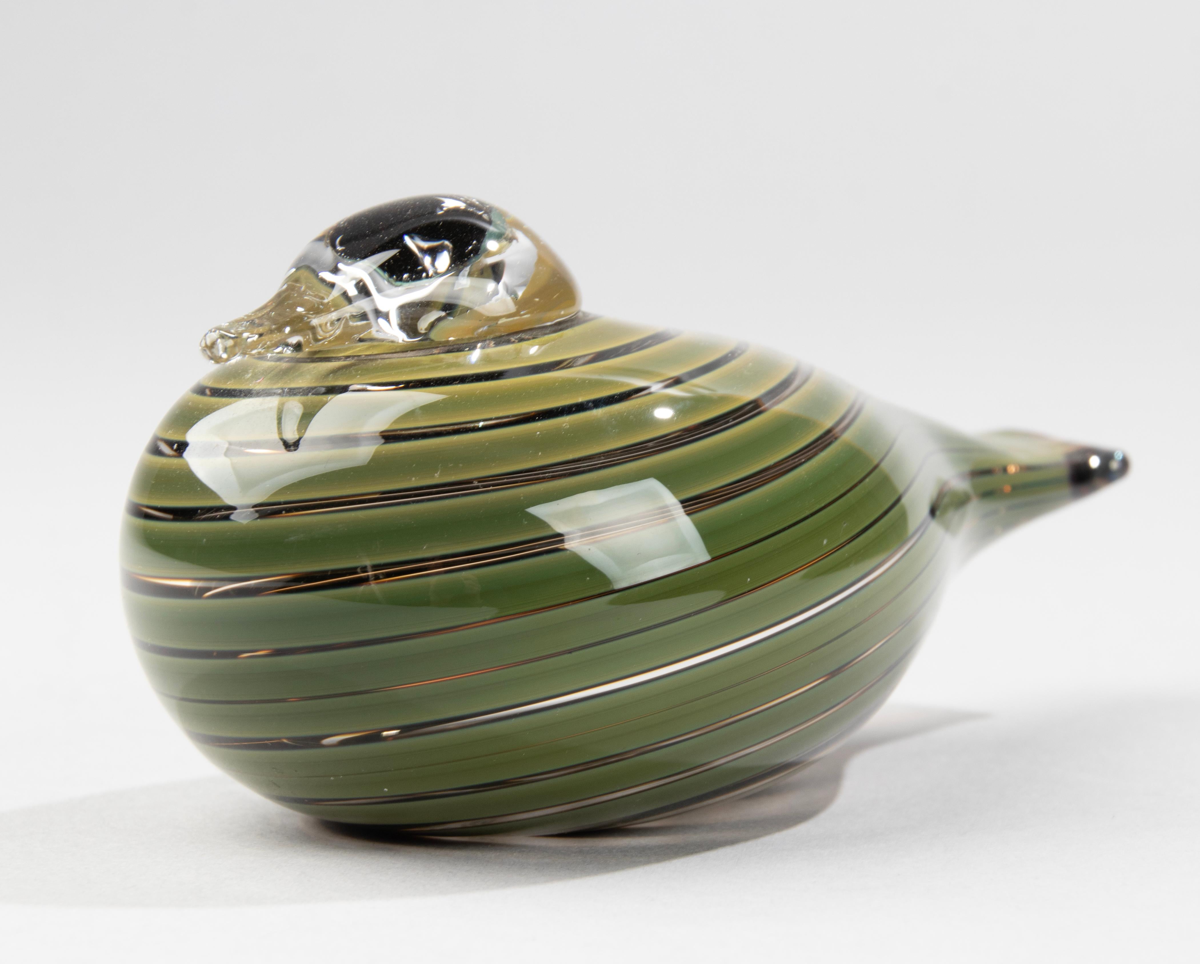Finnish Modern Art Glass Bird by Oiva Toikka for Nuutajärvi Notsjõ