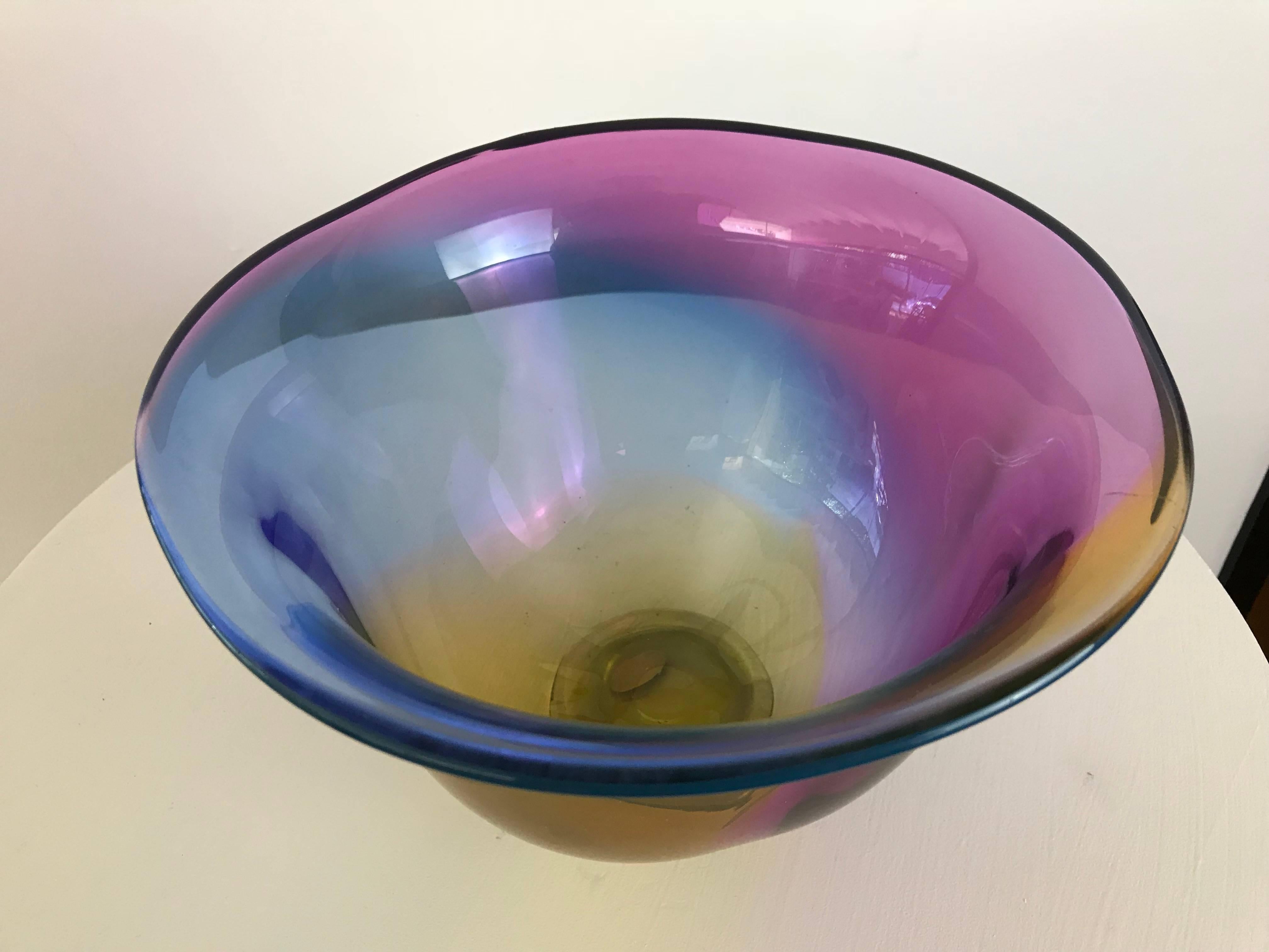 Swedish Modern Art Glass Bowl by Jan Erik Ritzman and Sven-Åke Carlsson, Transjö Hytta