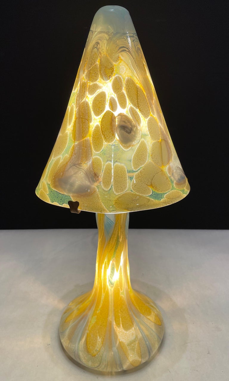 Modern Art Glass Mushroom Form Lamp For Sale at 1stDibs