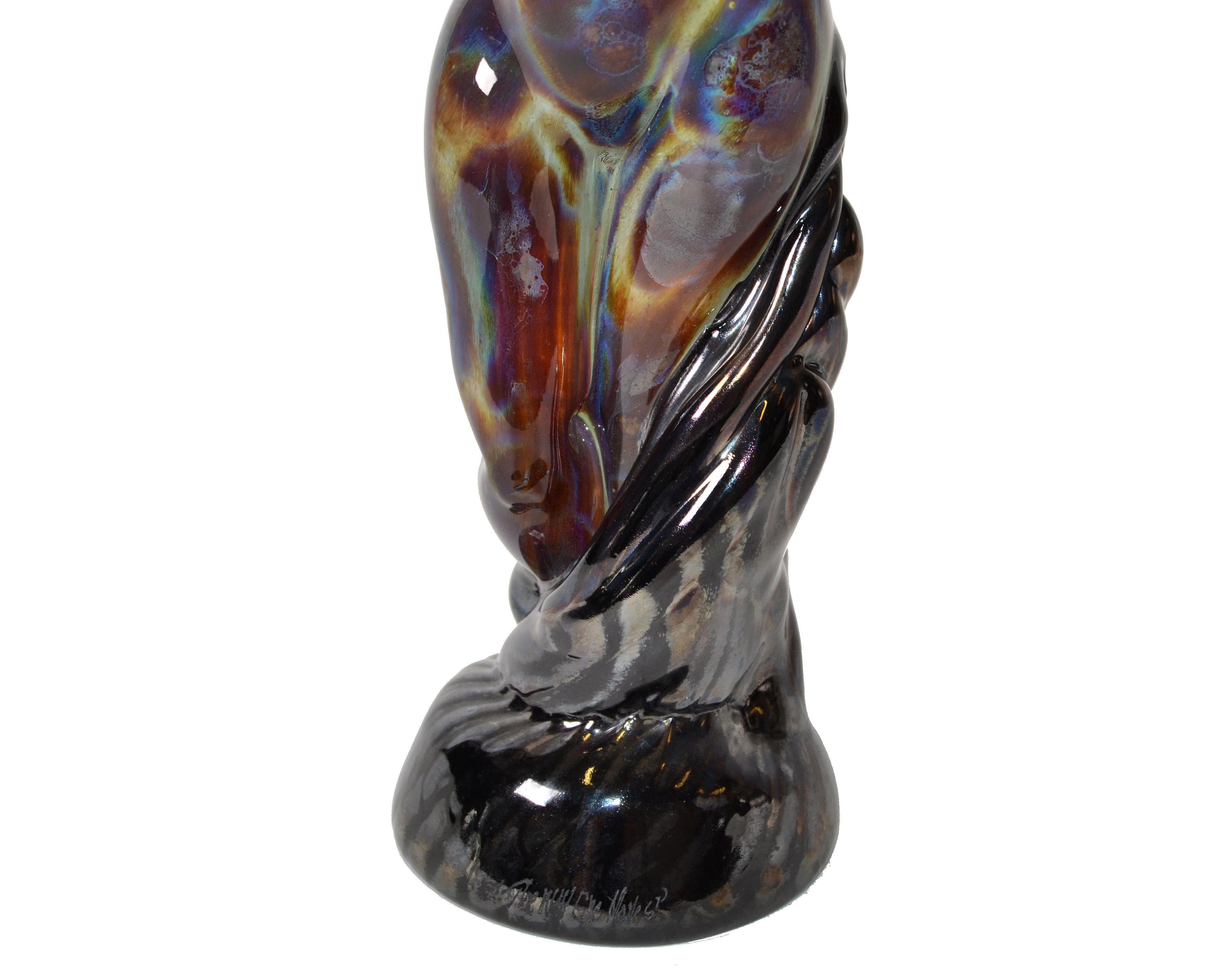Modern Art Glass Sculpture Nude Woman Titled The Way She Moves Signed Michael For Sale 4
