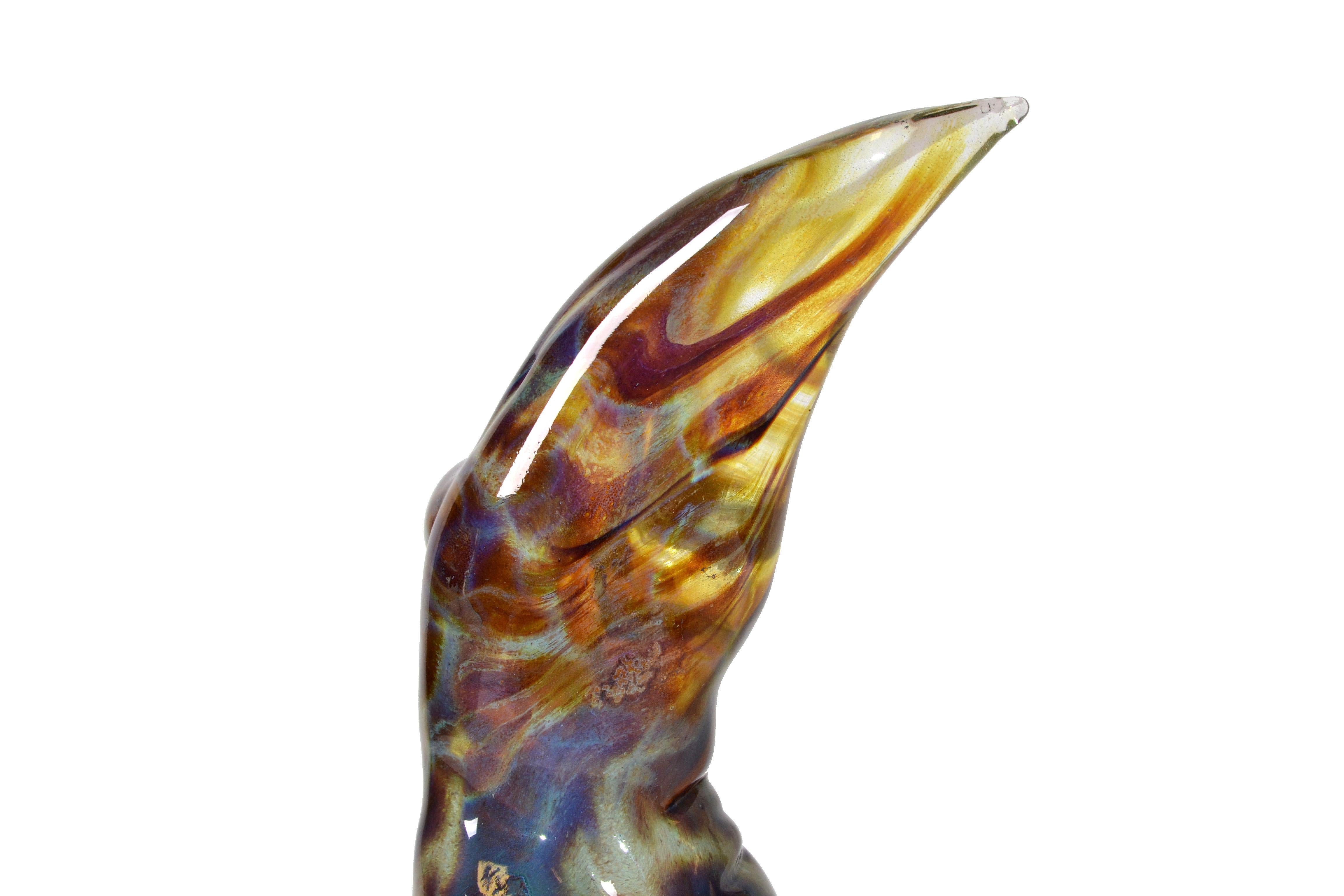 Late 20th Century Modern Art Glass Sculpture Nude Woman Titled The Way She Moves Signed Michael For Sale